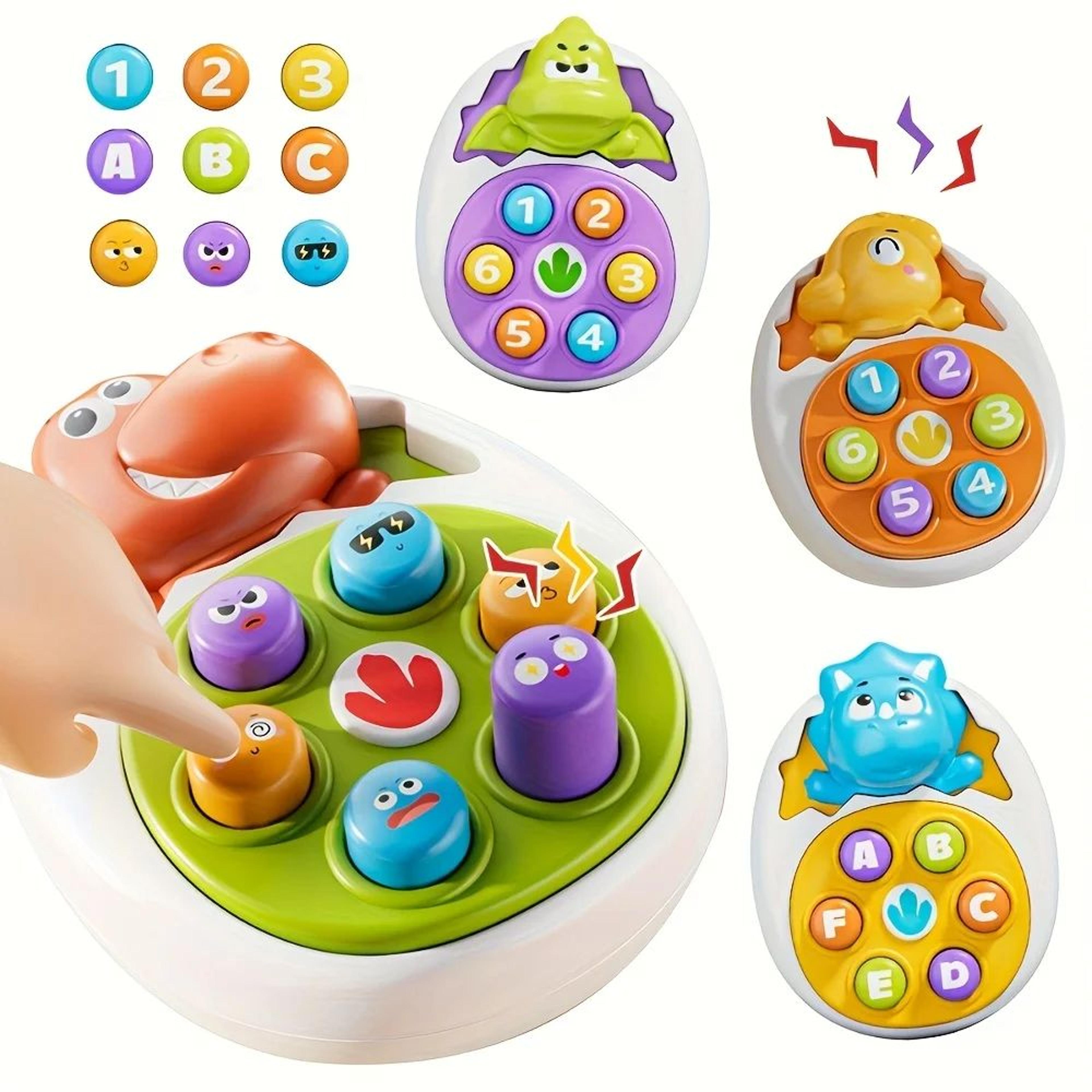 dinosaur press & tap learning toy – interactive toddler educational toy with colorful sensory play