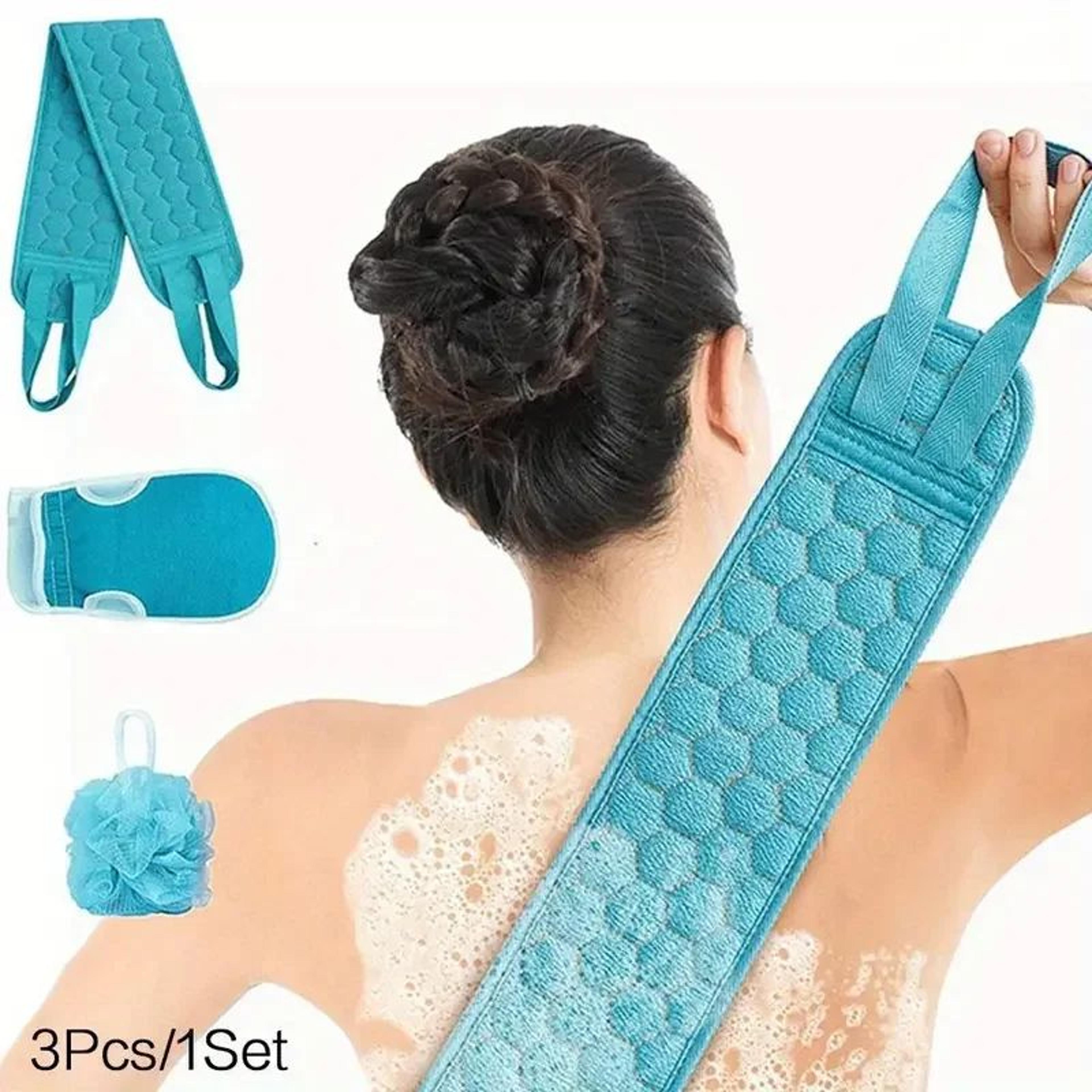 3-piece exfoliating body scrubber set – complete exfoliating body scrubber kit for deep clean & skin renewal