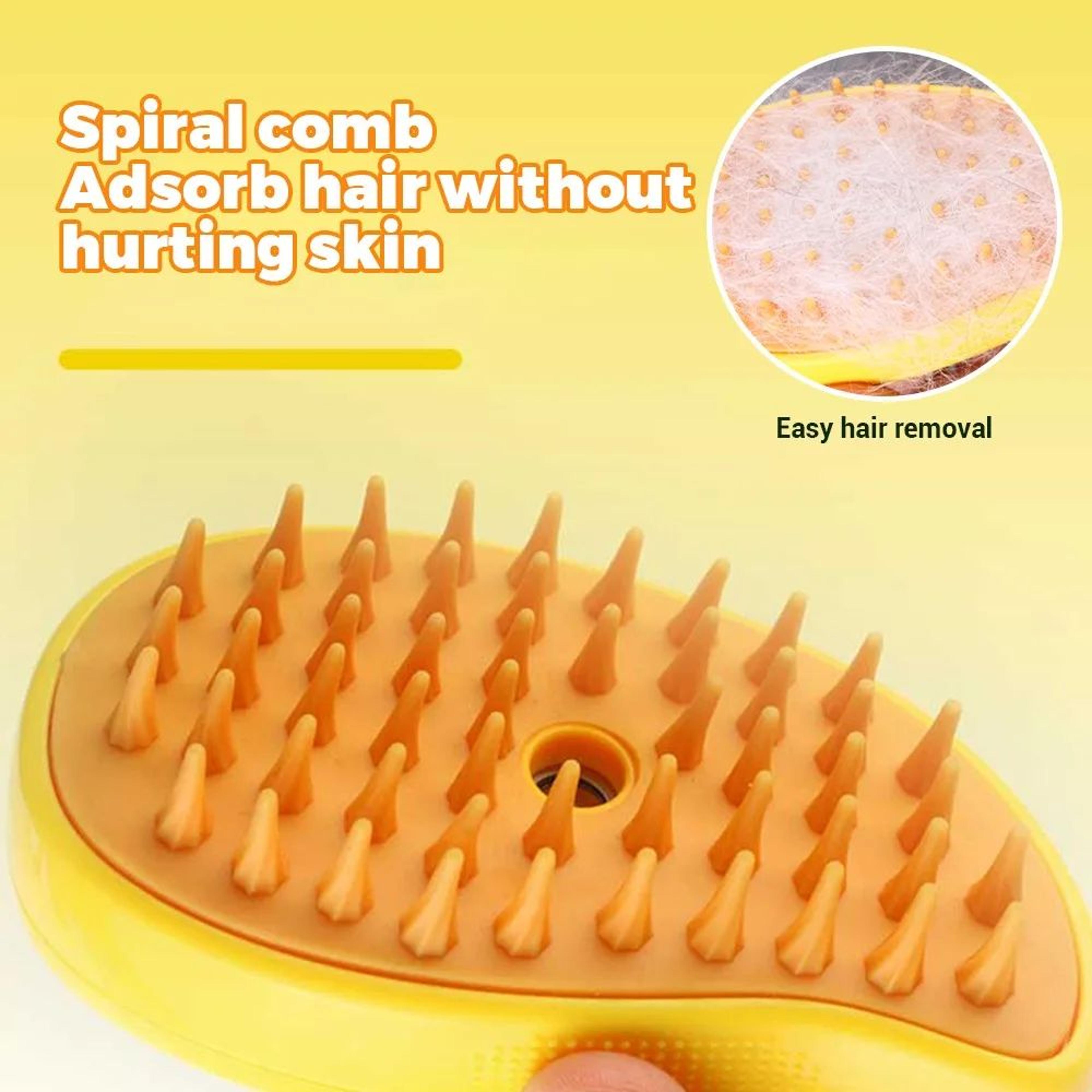 3-in-1 steam pet grooming brush with massage & shedding control for cats and dogs