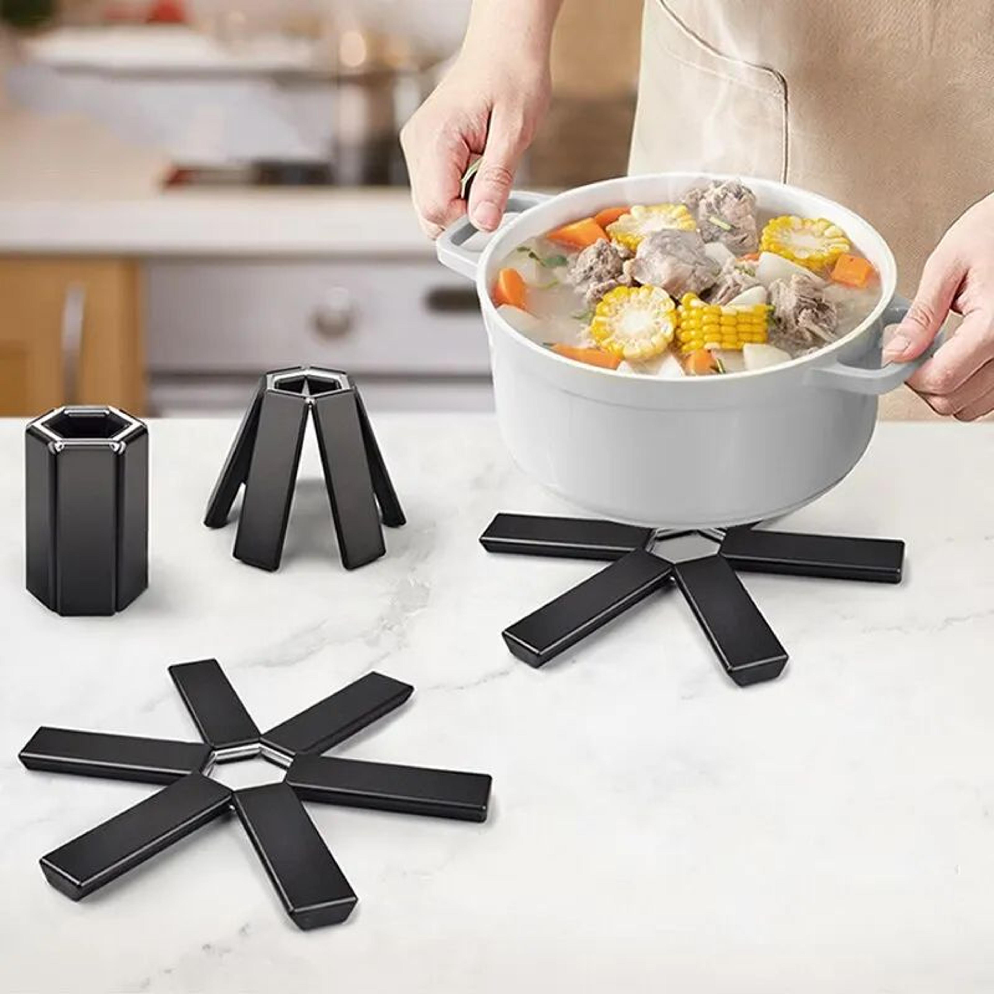 foldable heat resistant pot mat & kitchen trivet – high-temperature insulated placemat for pots and pans
