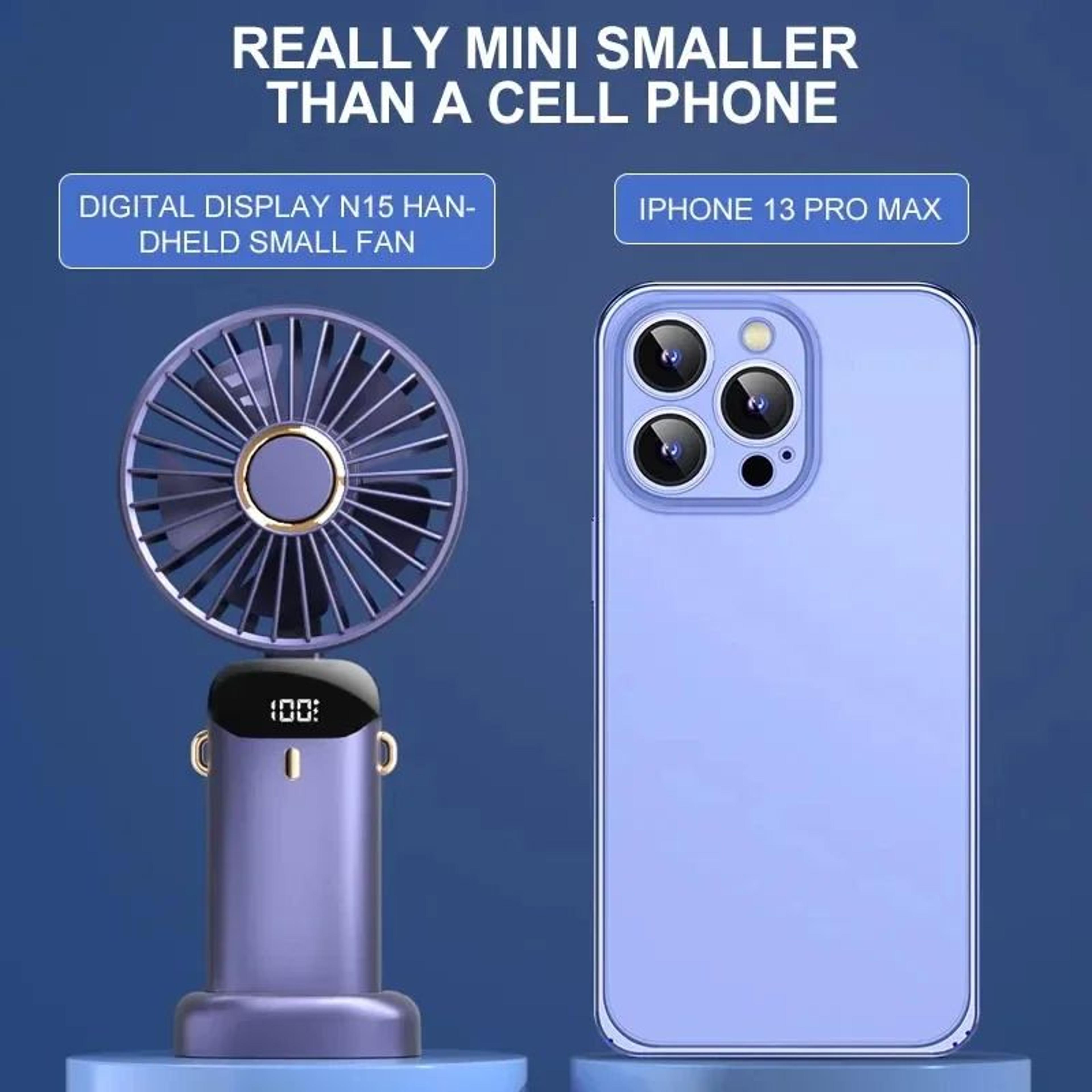 coolflex portable mini fan – foldable neck hanging usb rechargeable fan with display