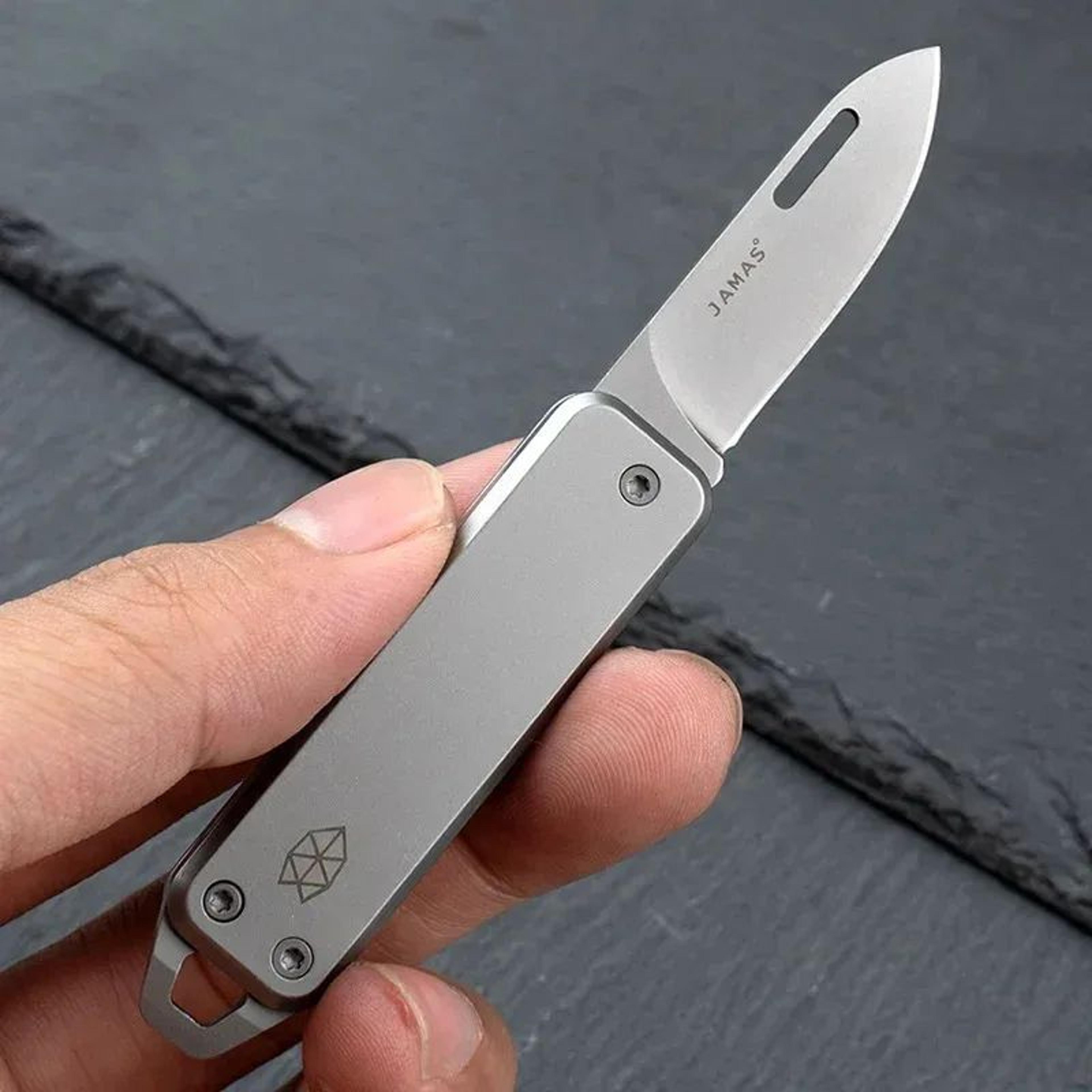 edgekey mini folding pocket knife – stainless steel keychain utility tool