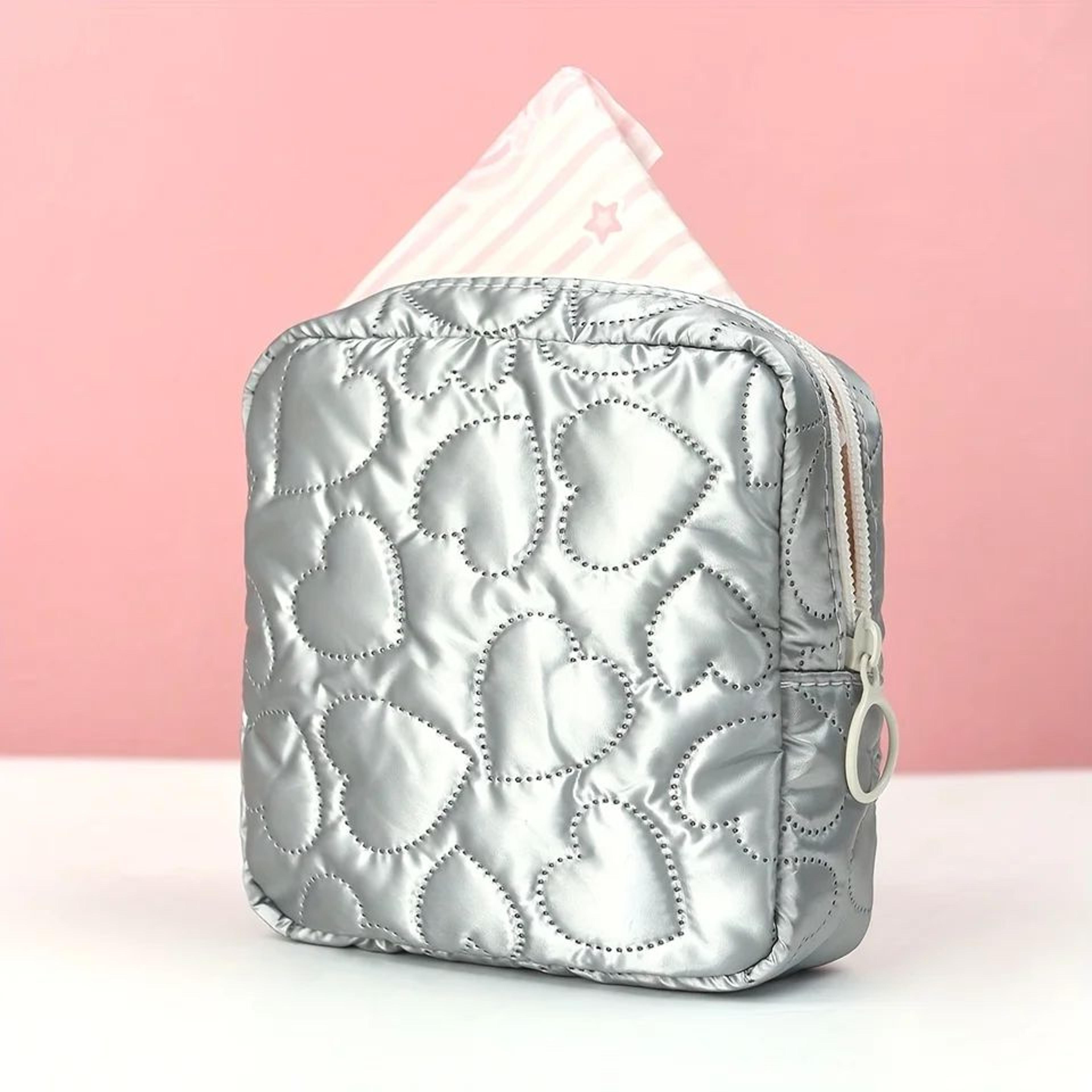 cute mini cosmetic storage pouch – portable makeup & sanitary organizer bag for travel