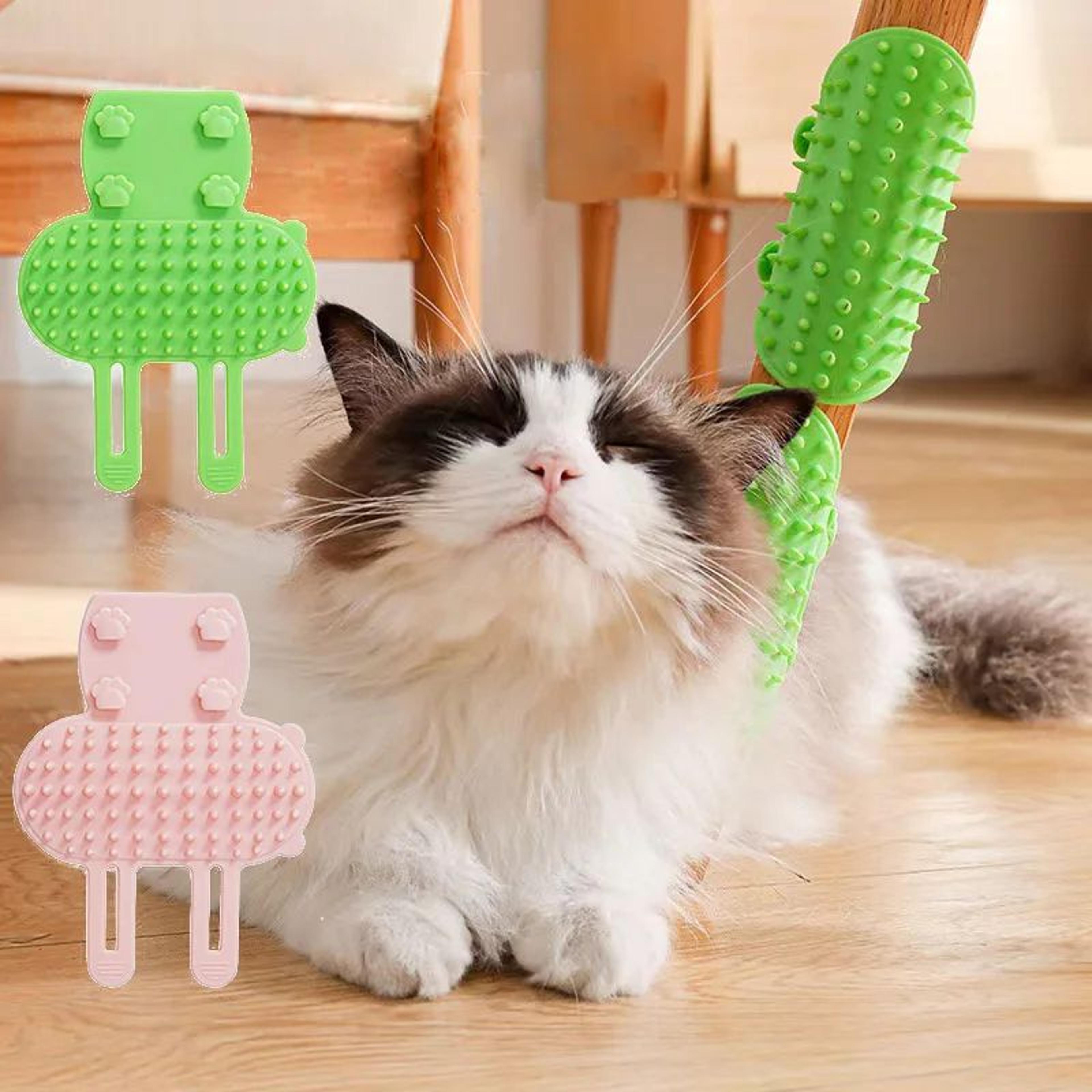 self-cleaning cat corner grooming brush – wall-mounted cat hair removal massage comb