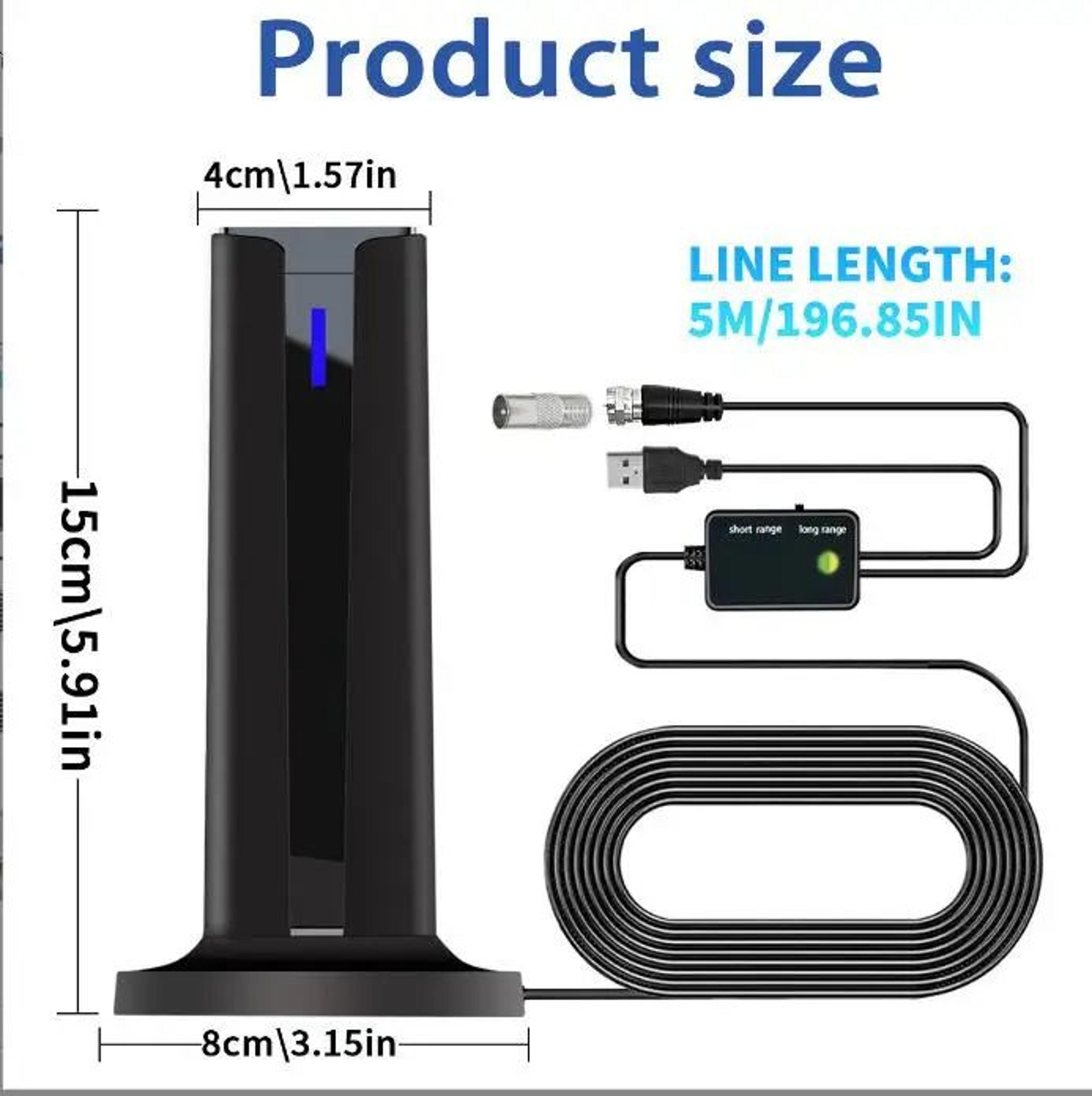 clearview pro indoor tv antenna with signal amplifier for 4k & 1080p