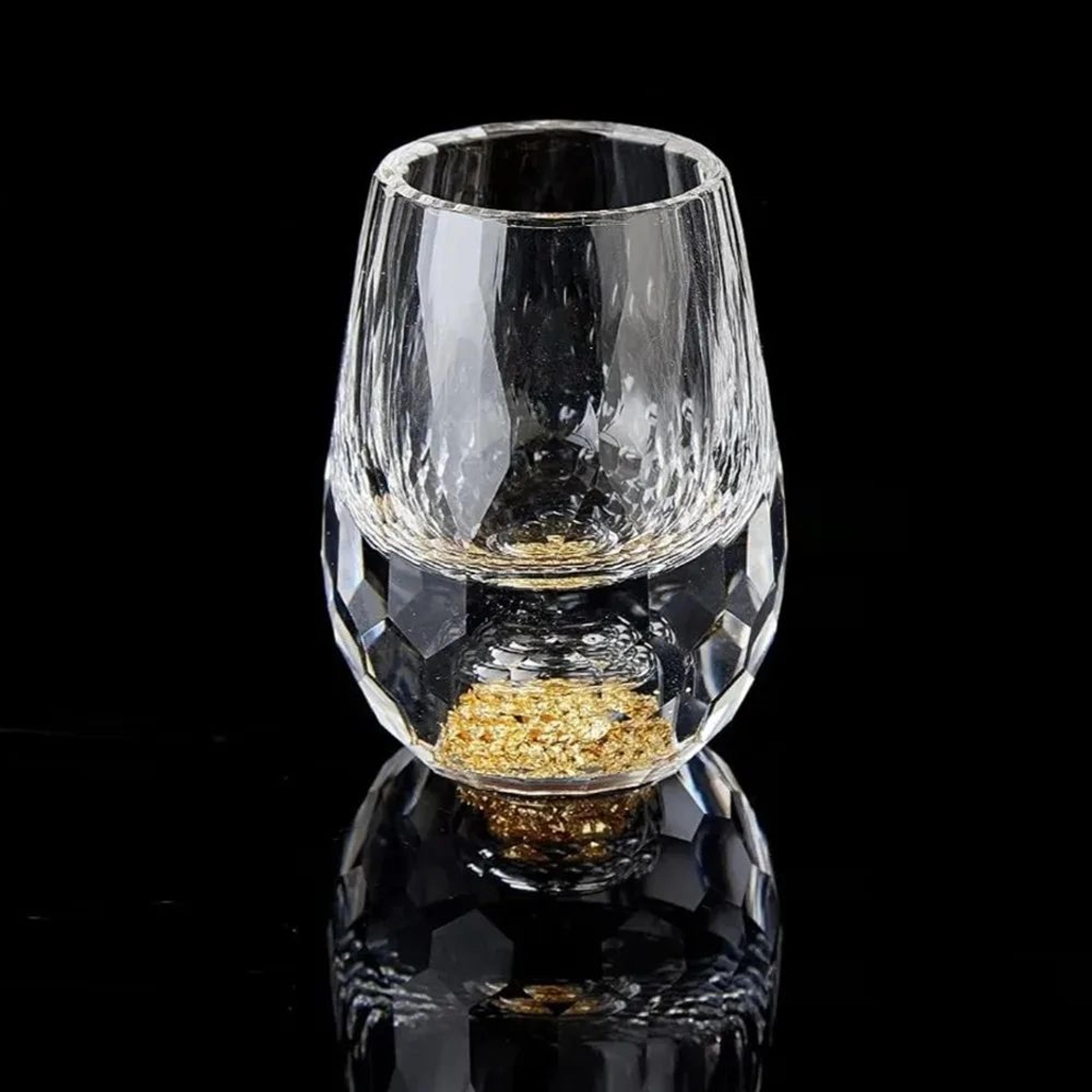 miniluxe 15ml crystal wine glass set- elegant decorative drinkware for celebrations & display