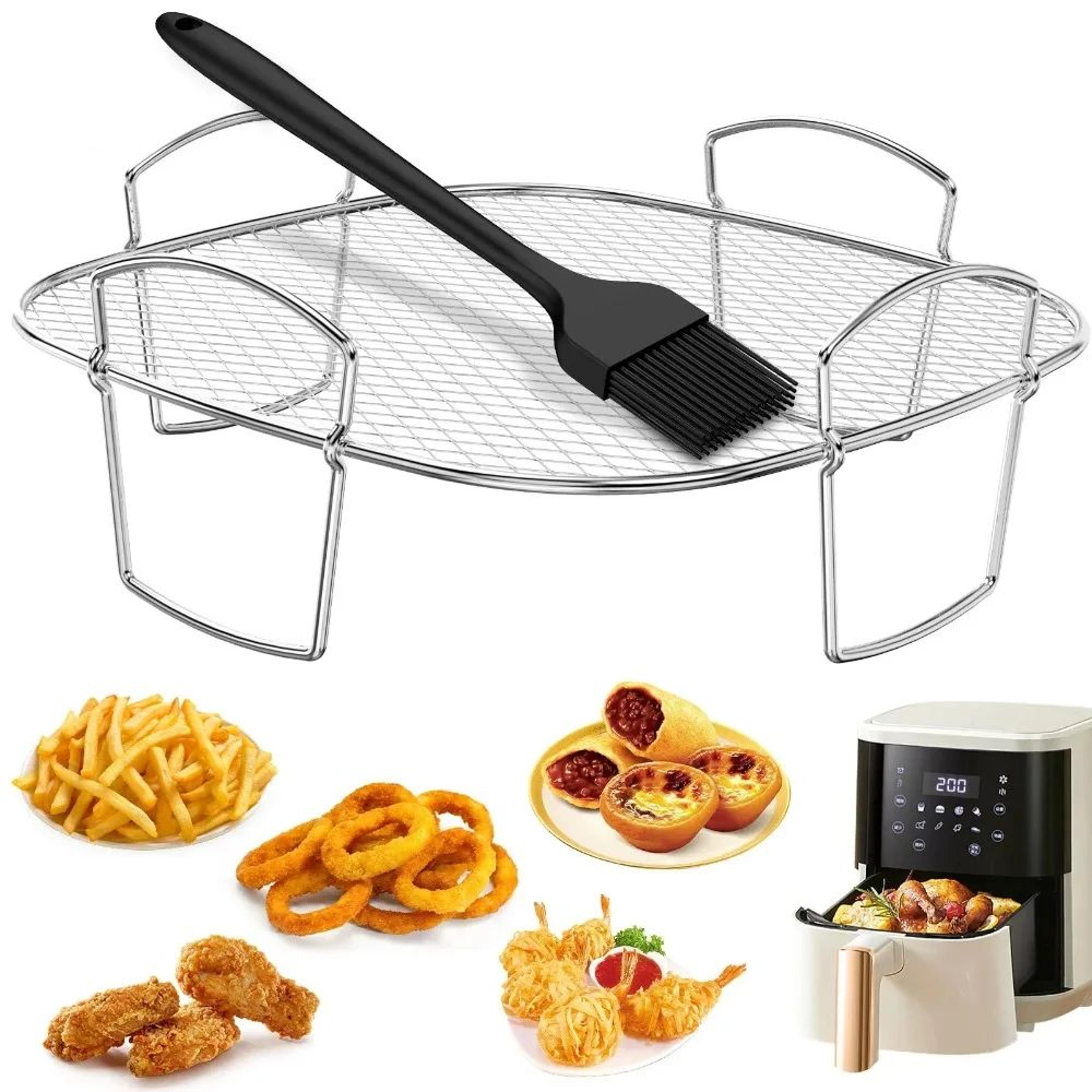 multifunctional air fryer roasting rack – dehydrator, steamer & bbq rack accessory