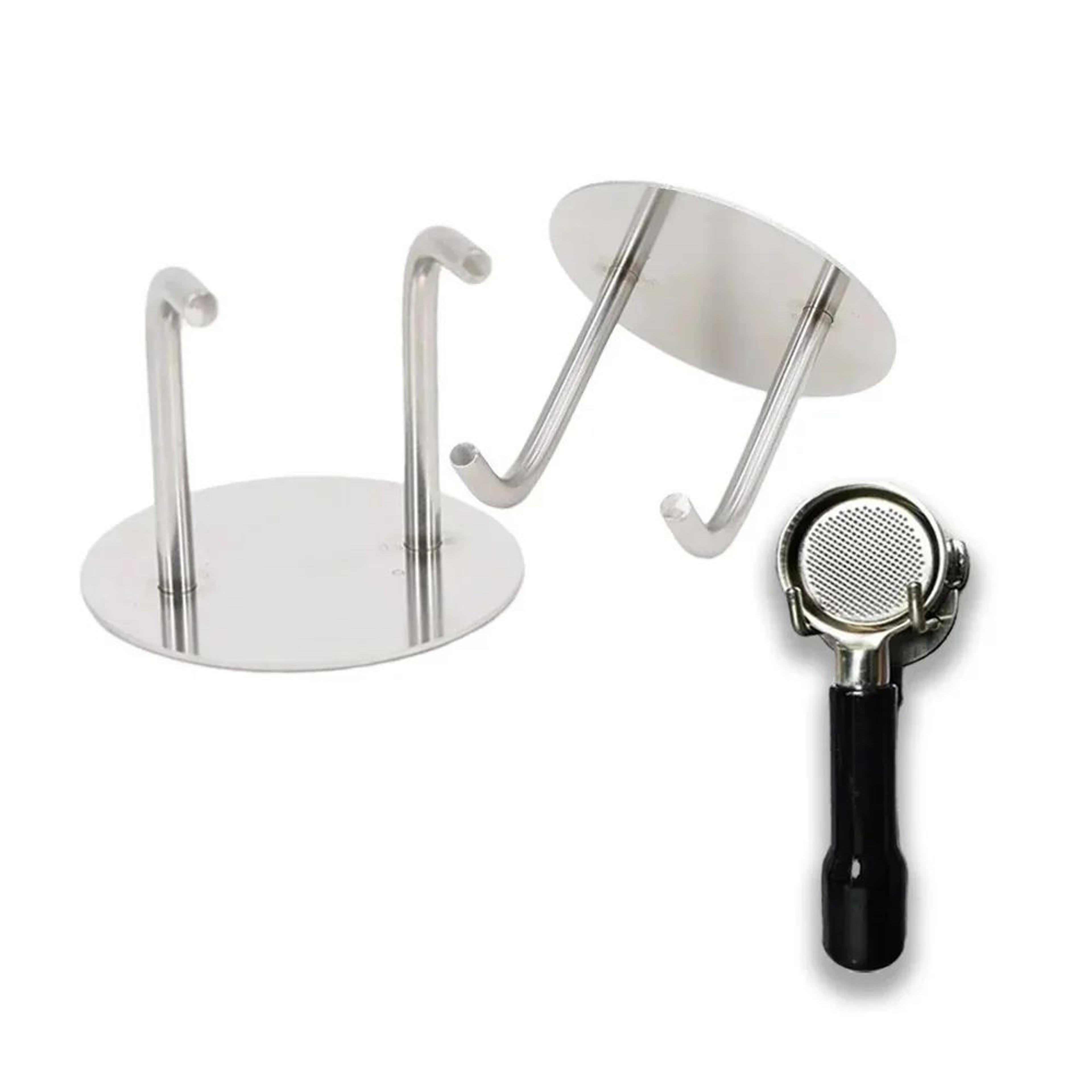 self-adhesive bottomless portafilter wall rack – coffee portafilter holder for 51–58mm espresso tools