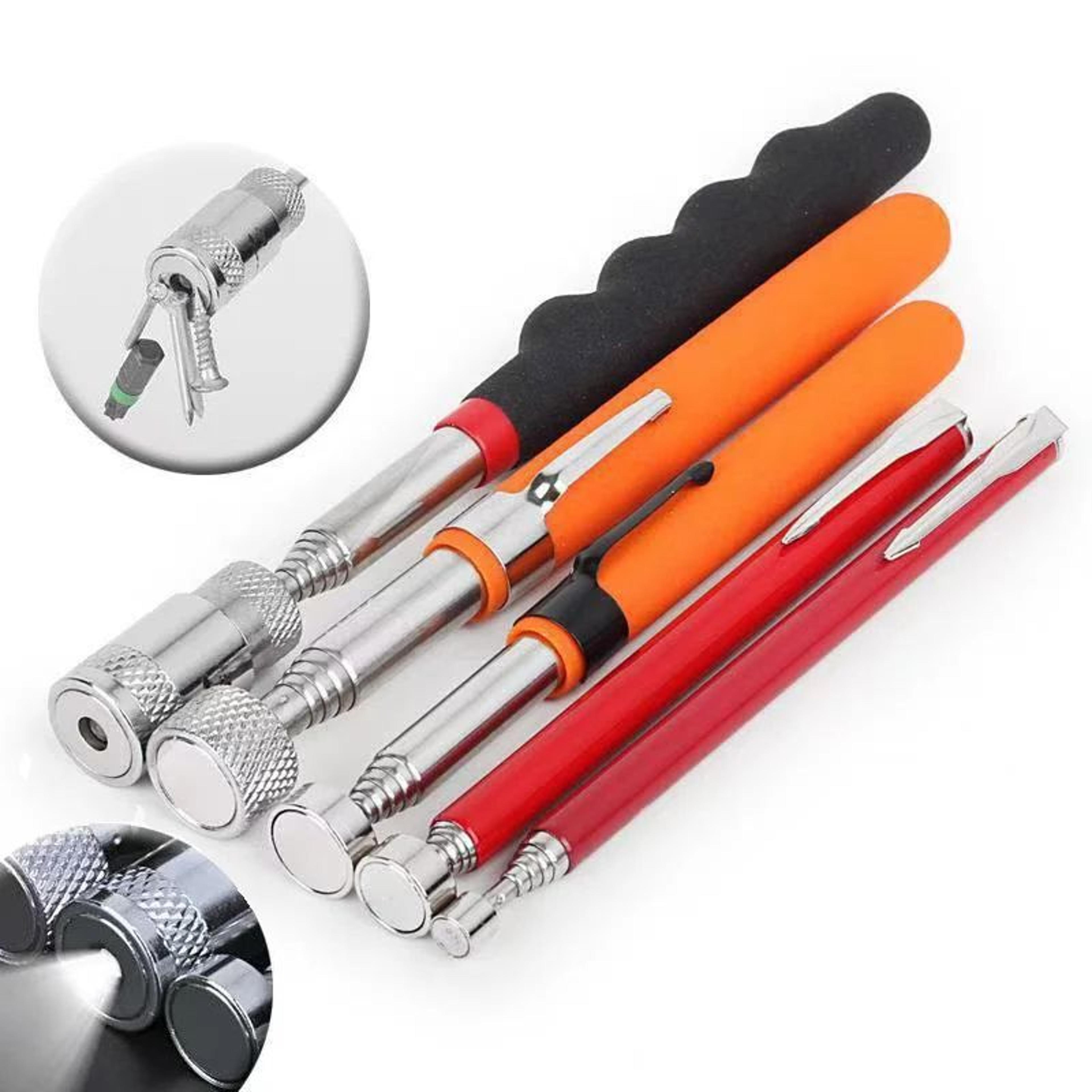 led telescopic magnetic pickup pen – portable magnetic pickup tool for nuts, bolts & tight spaces