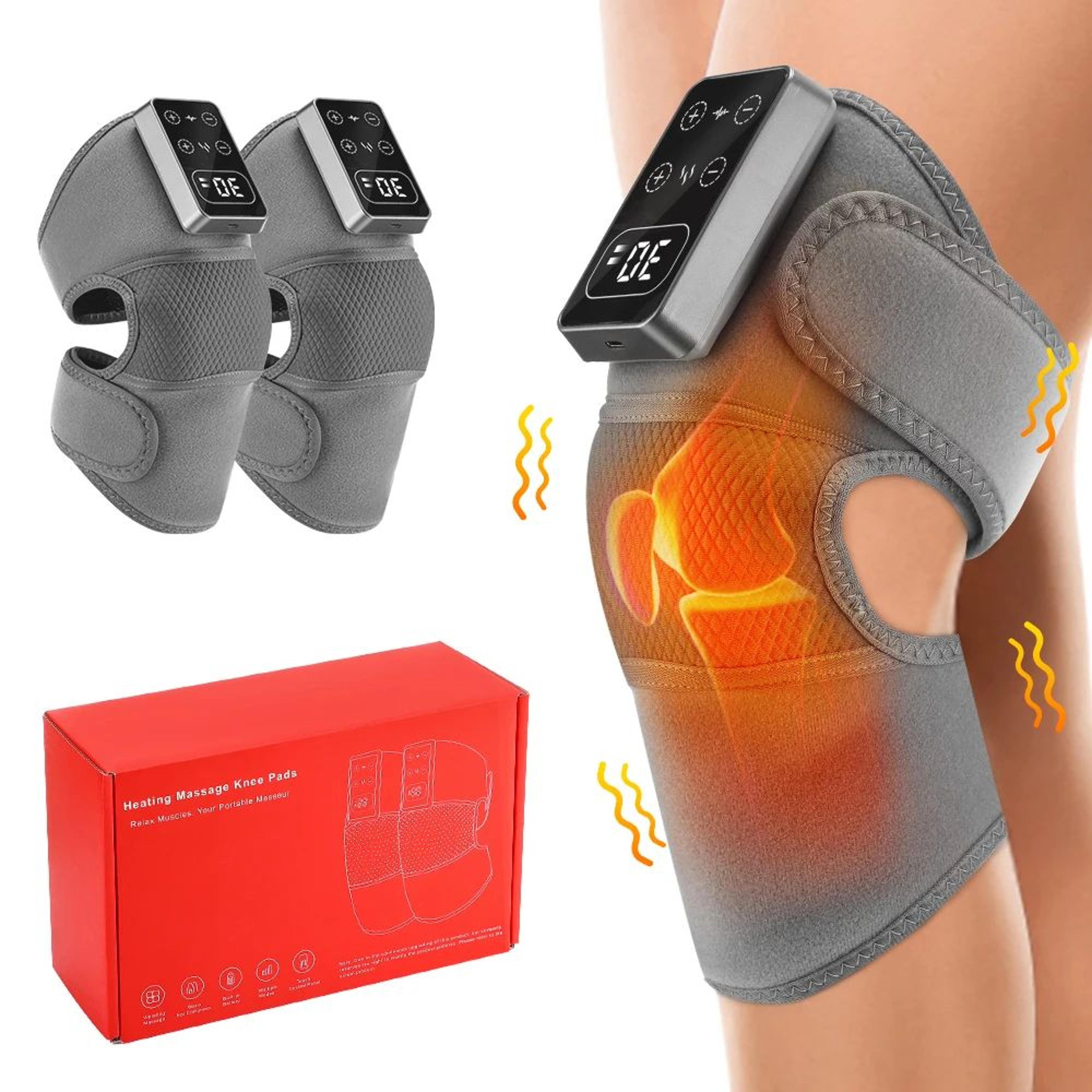 electric knee massager with heat and vibration adjustable knee support brace