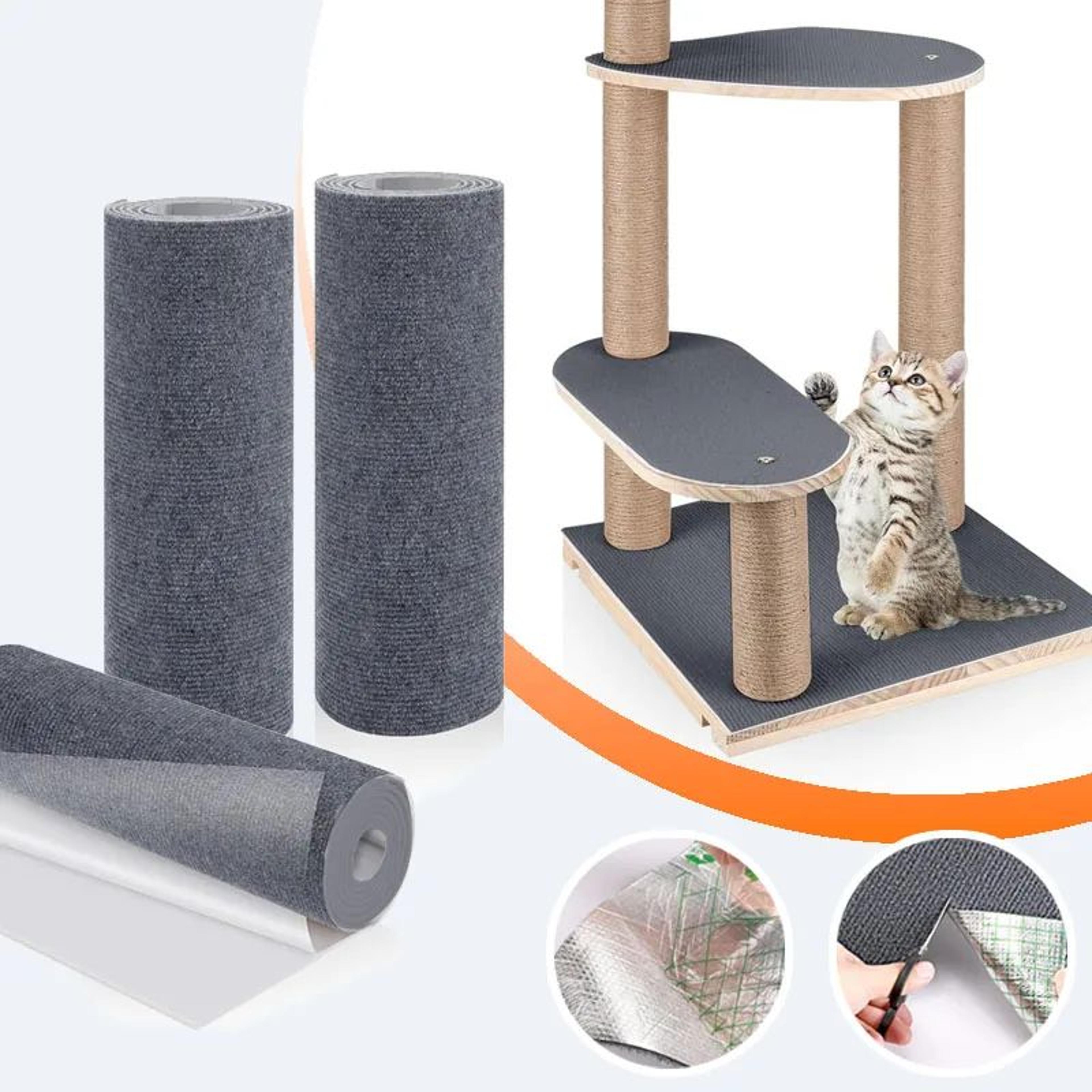 ultimate sofa shield – self-adhesive anti cat scratch protector & trimmable carpet scratch board