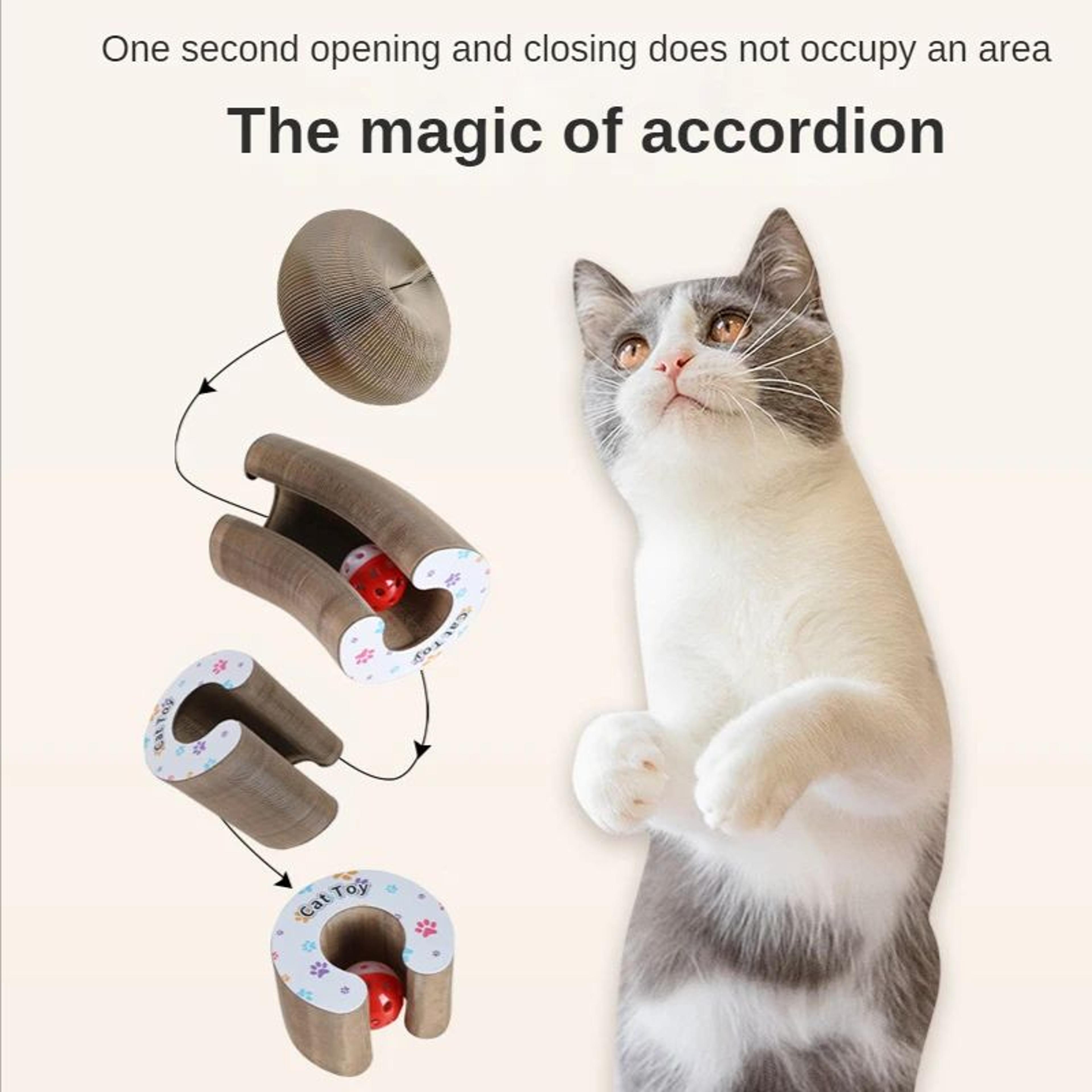flexifold playscratcher – accordion cat scratch board & interactive scratcher toy