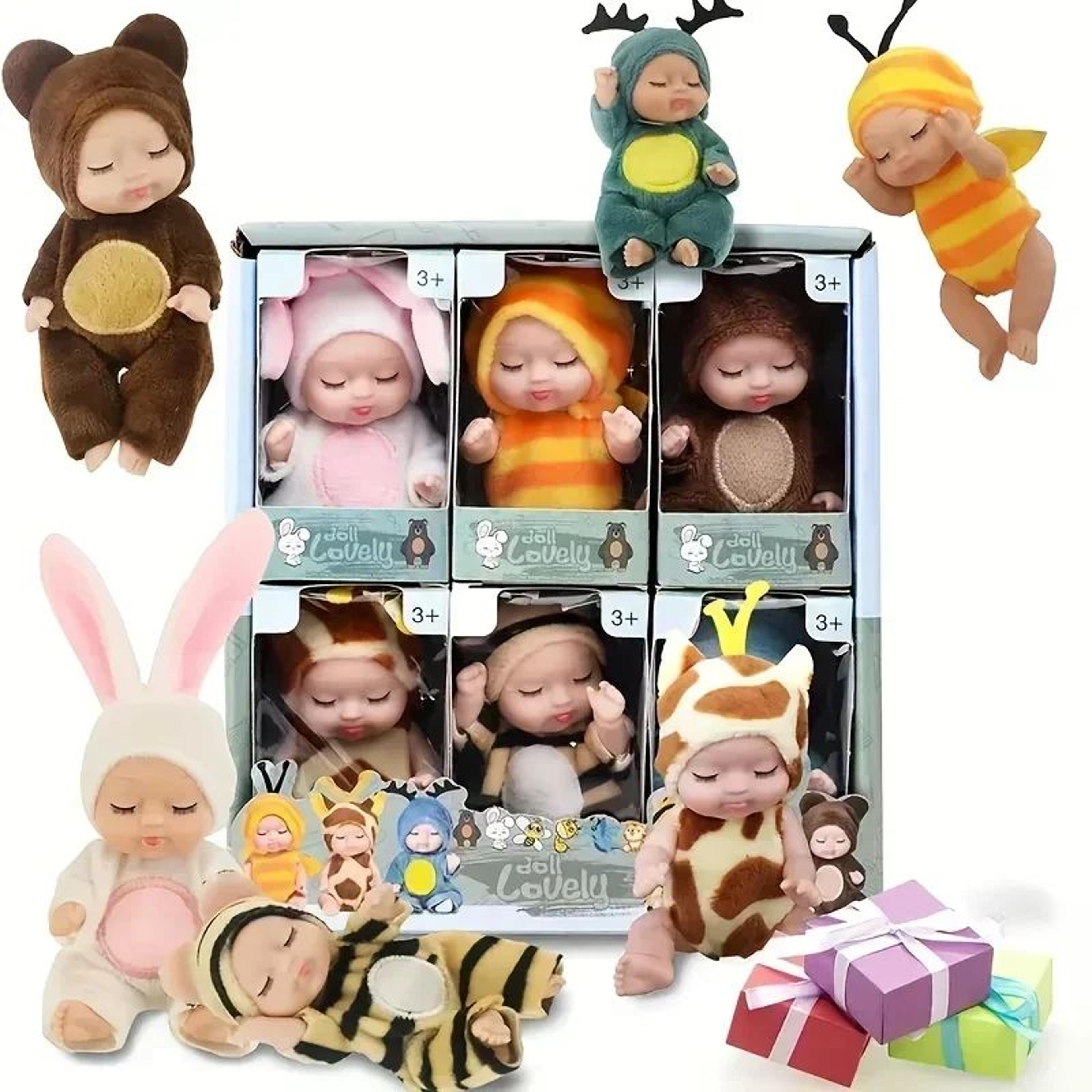 dreamland pajama fairy baby doll set - 6-piece baby doll set with cute animal princess dolls