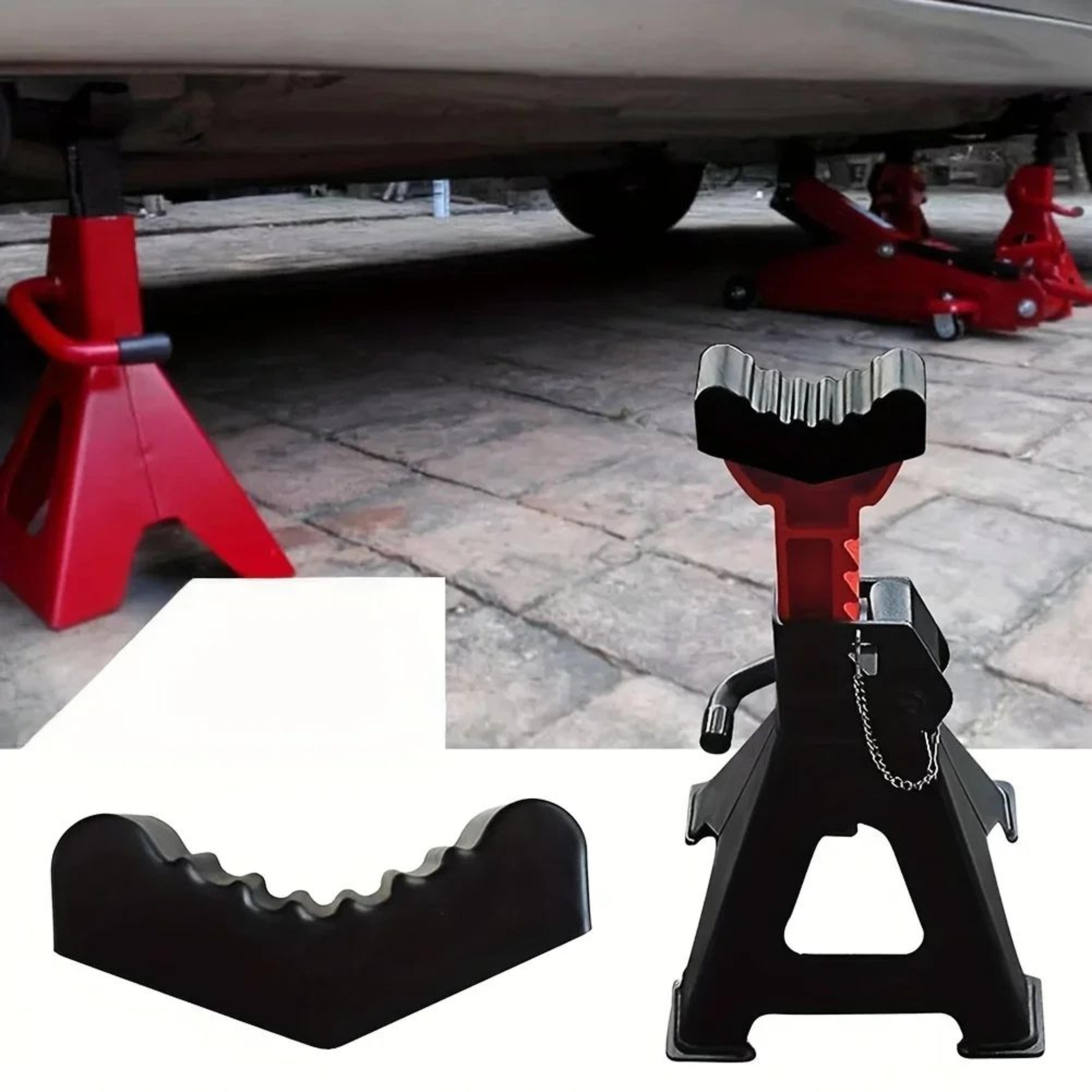 liftsafe pro car jack stand set - 2-piece car jack stands with universal slot & rubber pad adapters