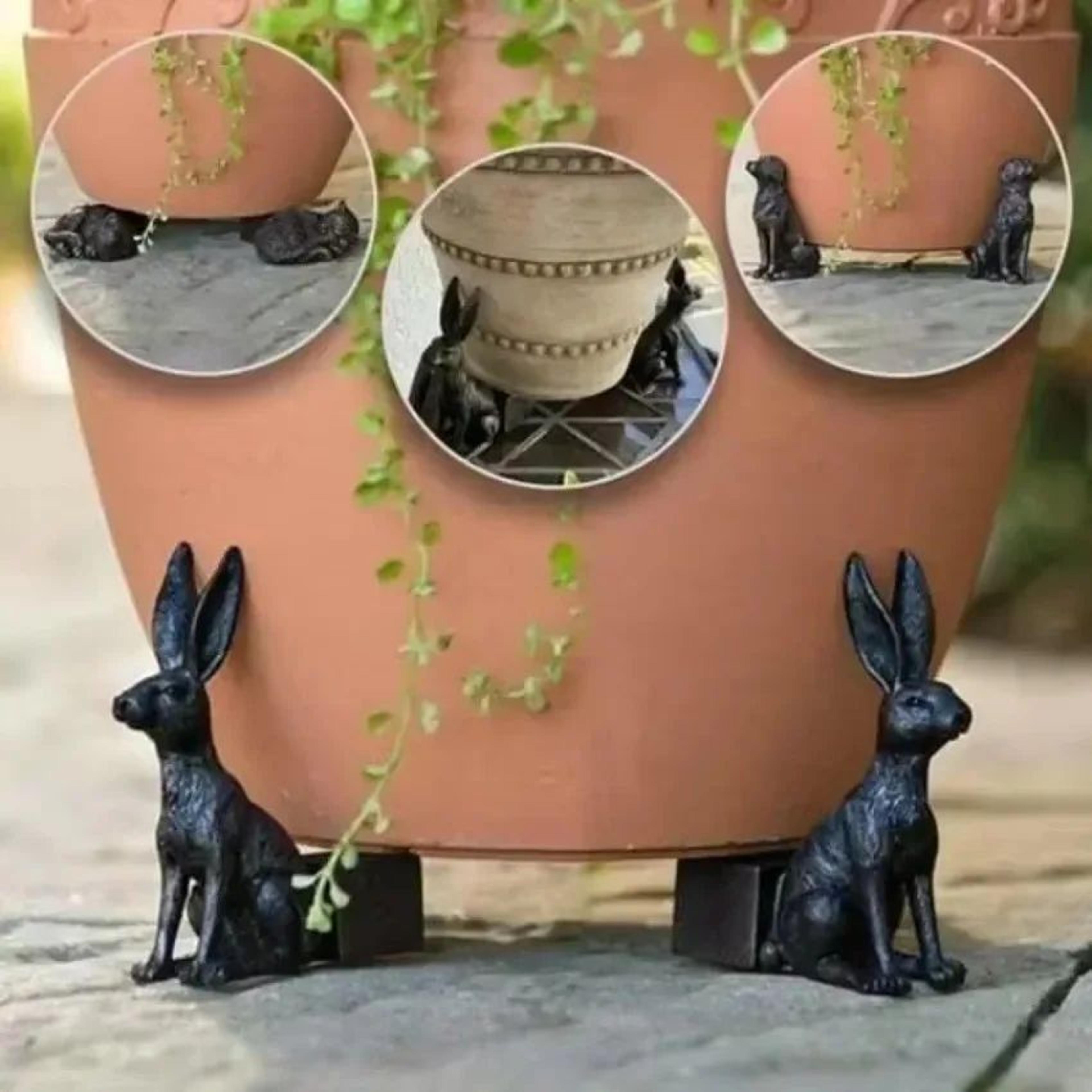 animal-shaped resin flower pot feet – decorative garden plant risers (3pcs)