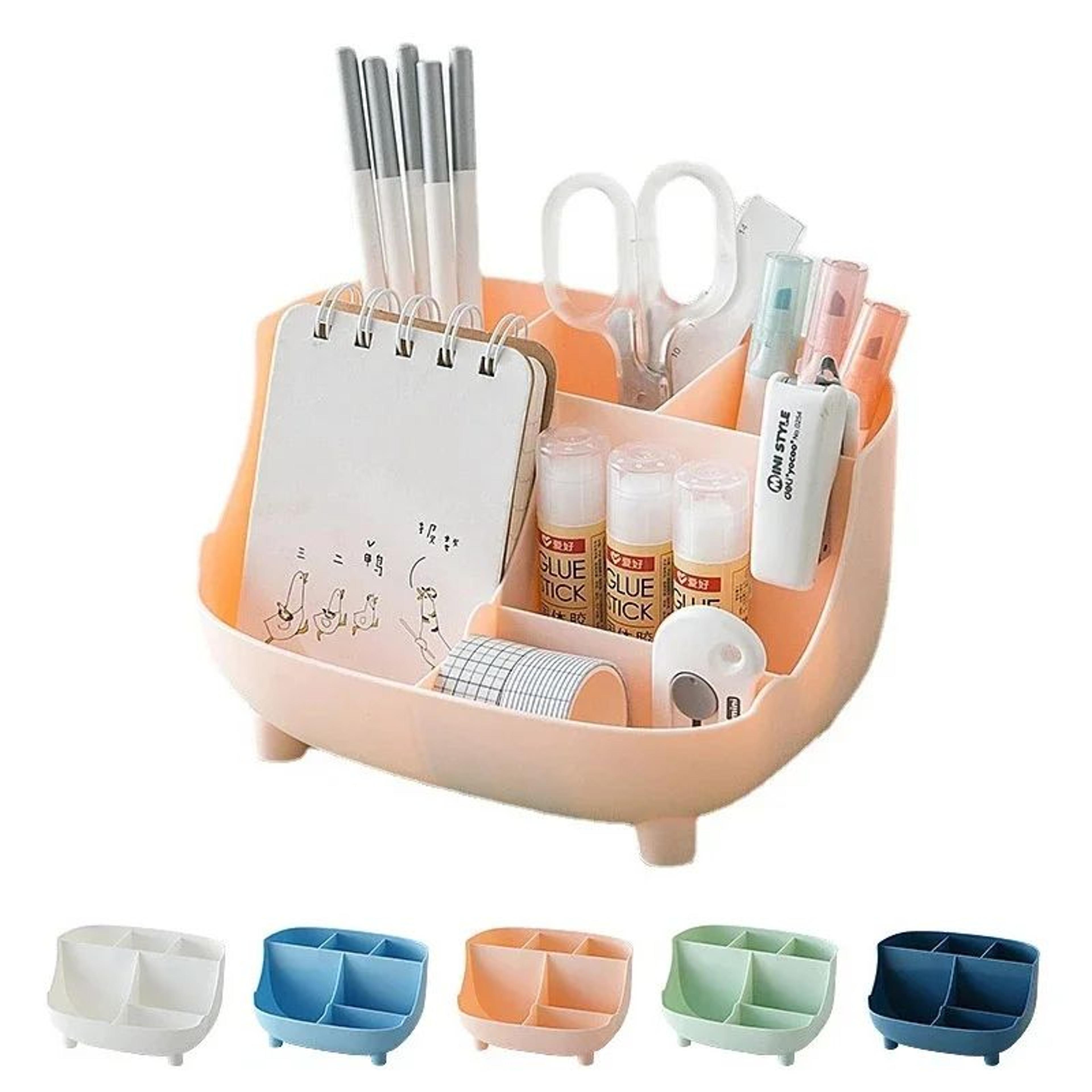 6-grid desktop organizer – multifunctional pen & makeup storage box