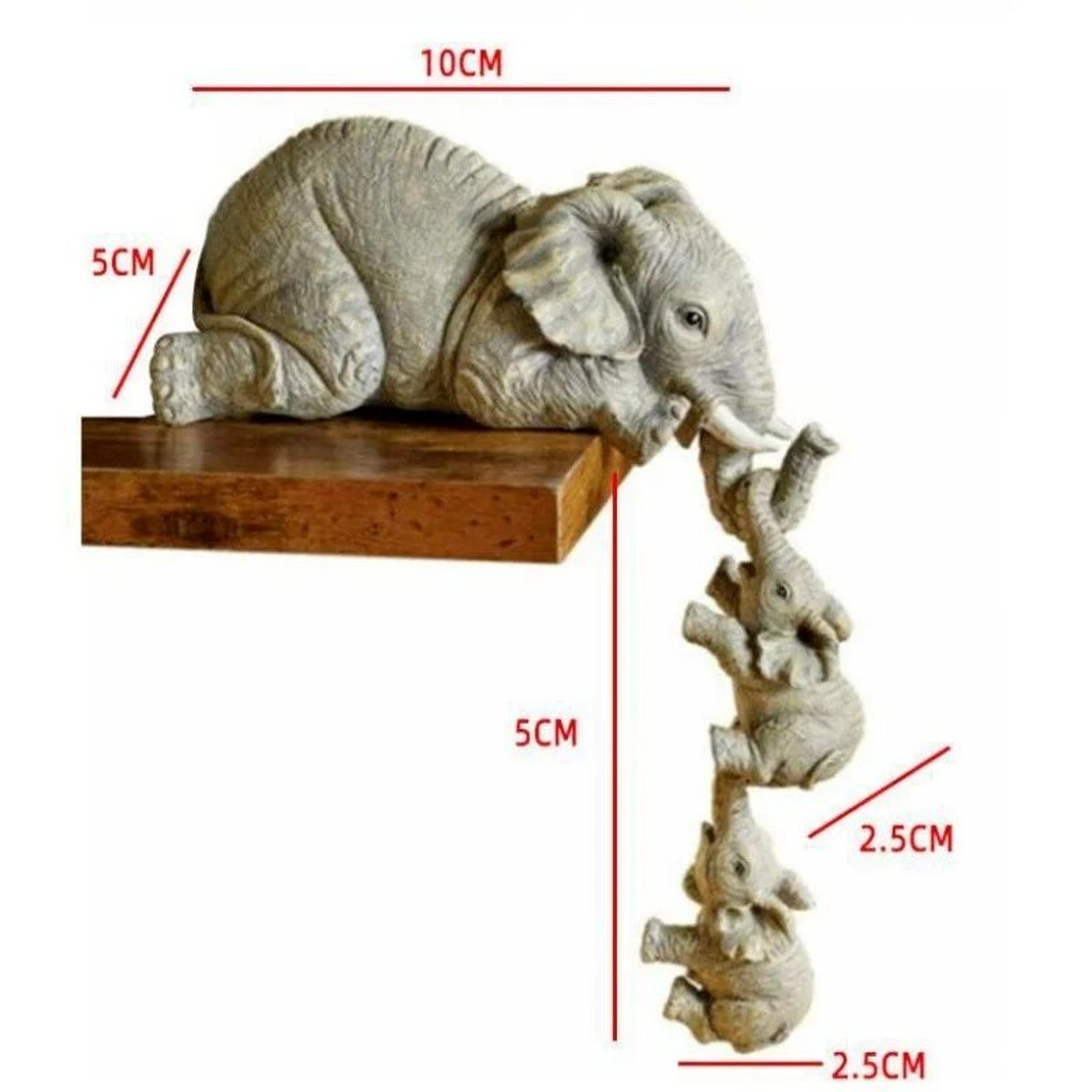 heartwarming elephant family figurines set – 3-piece elephant figurines for home decor
