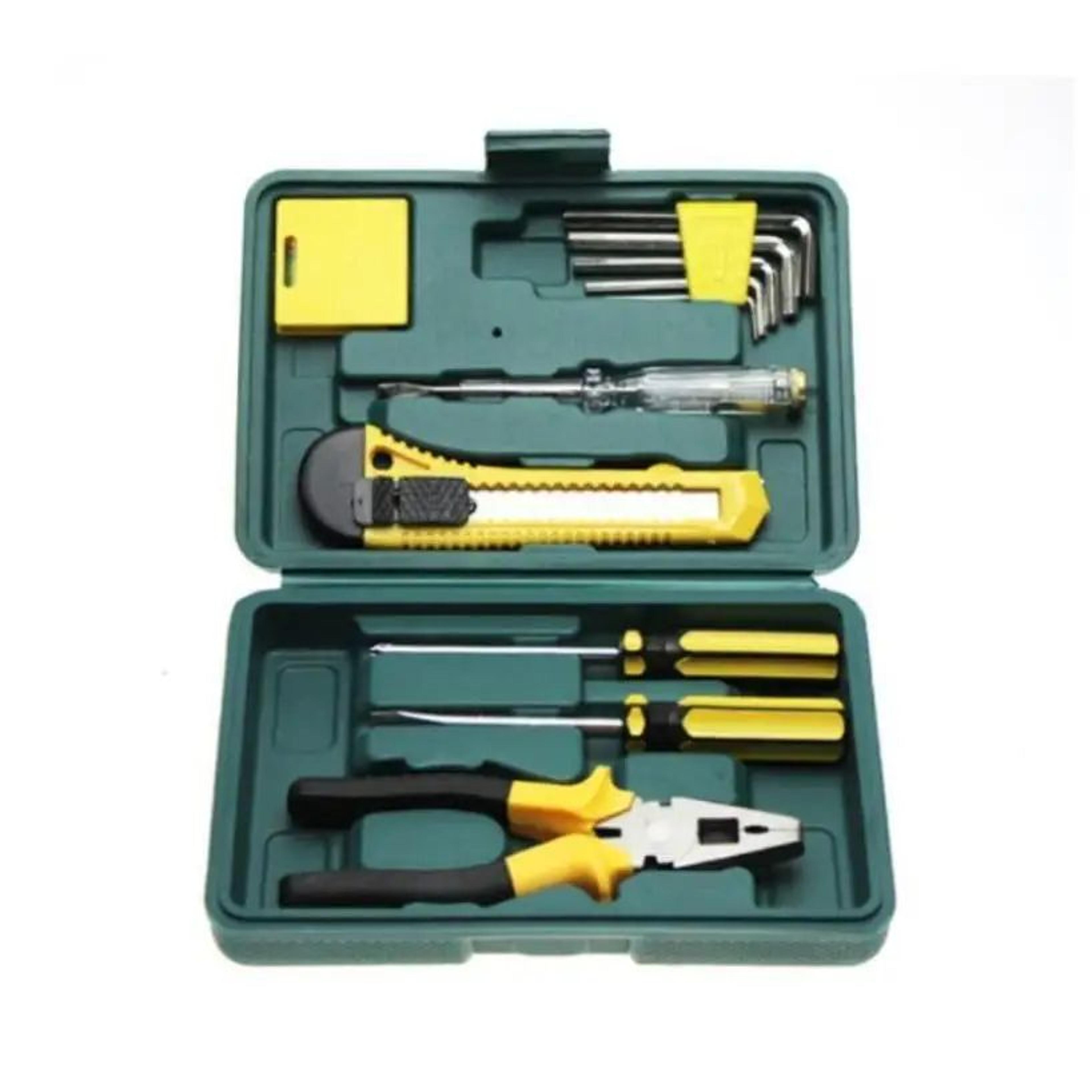 roadready 11-piece car emergency tool kit – compact automotive maintenance tool set for home & travel