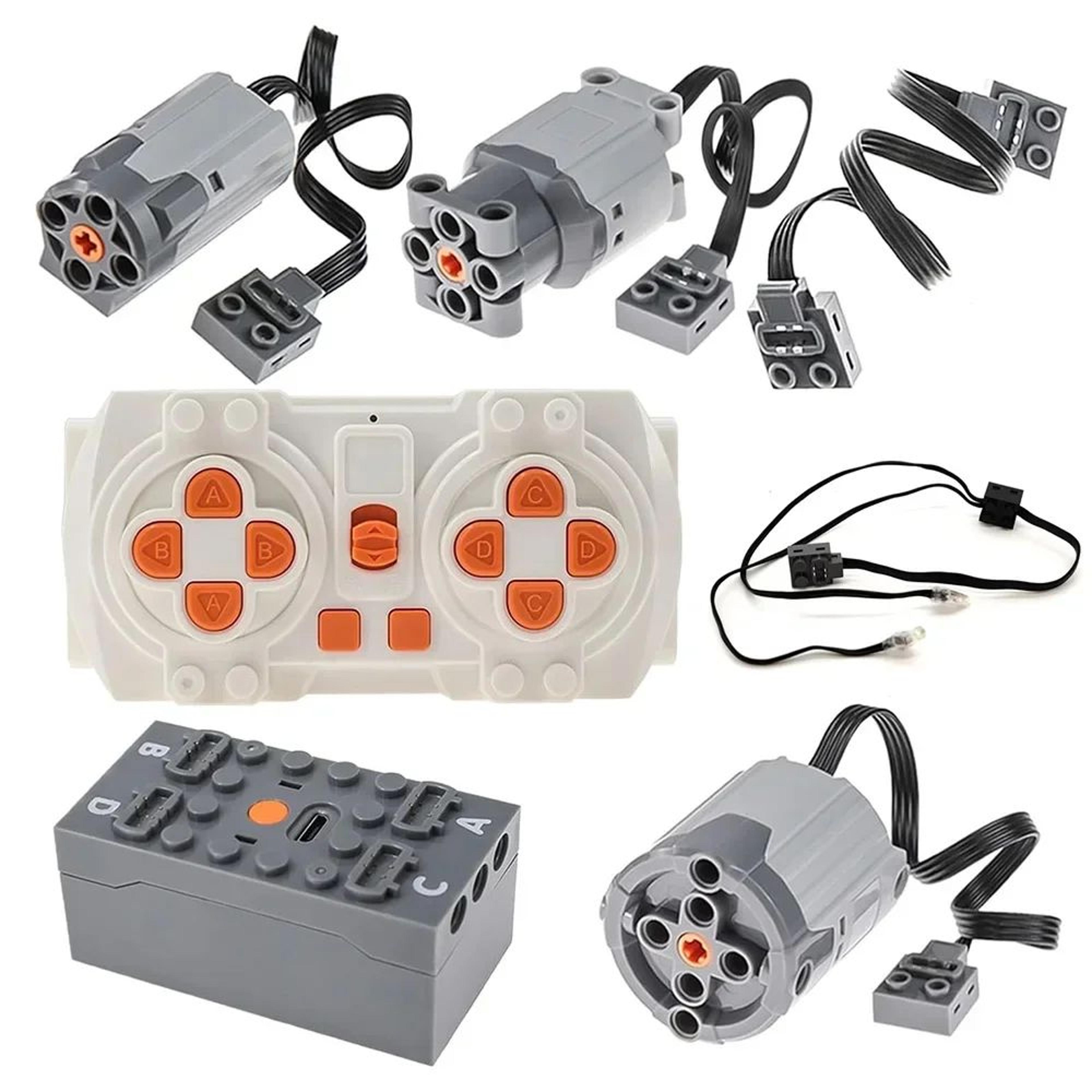 8-way remote control building blocks motor kit with app programming – pf compatible moc power set