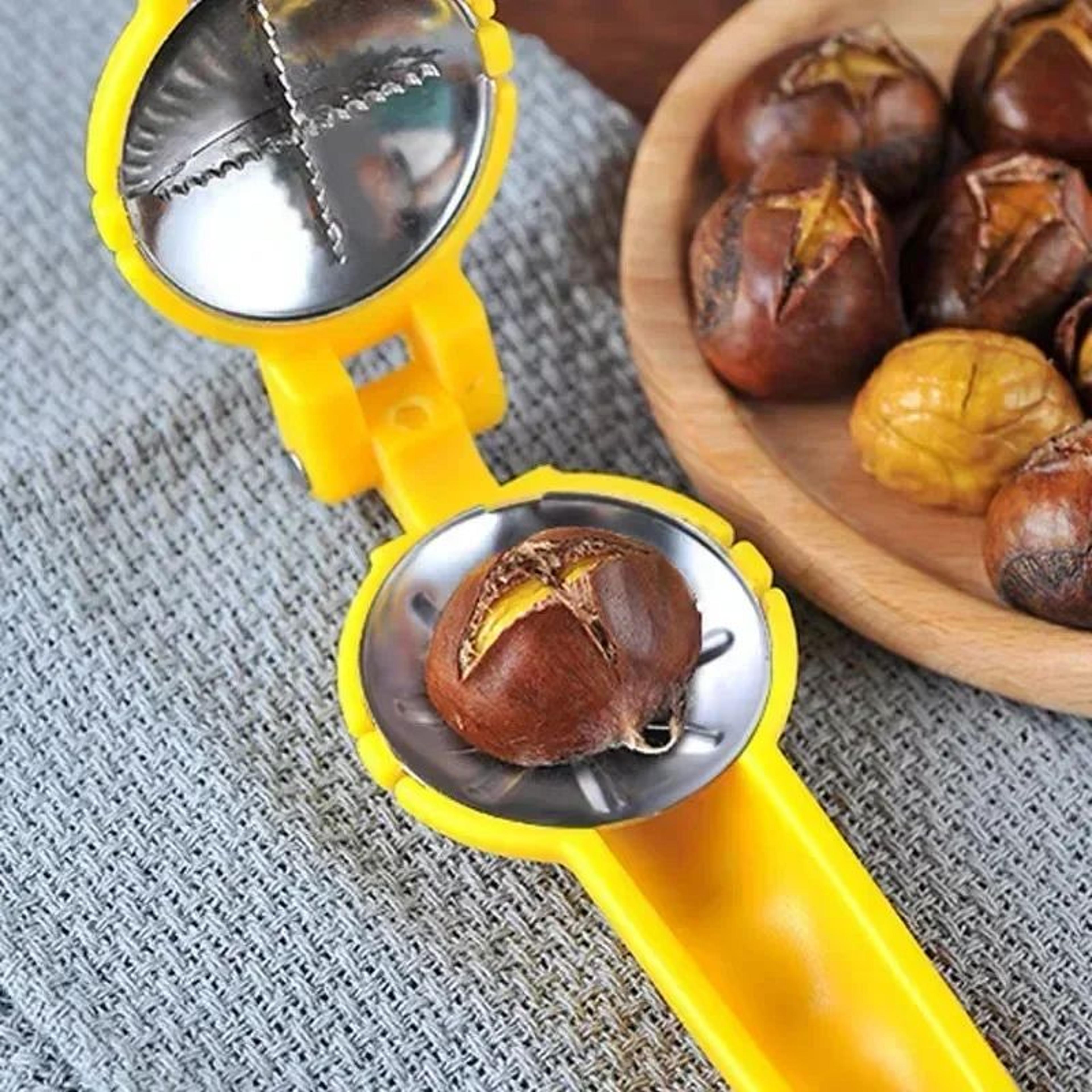stainless steel chestnut nutcracker tool – 2-in-1 walnut & chestnut sheller