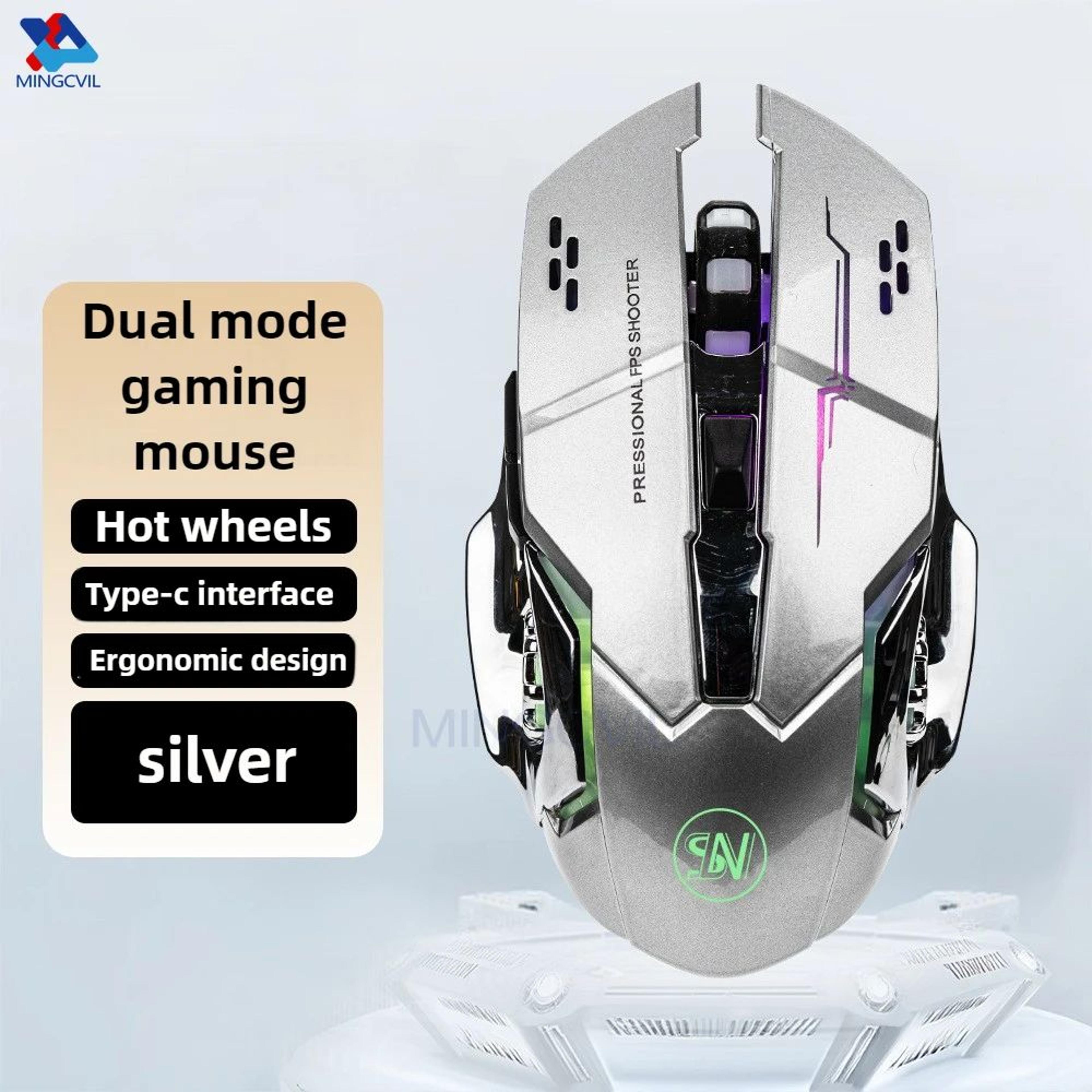 mingcvil rechargeable wireless gaming mouse – bluetooth rgb backlit pc mouse
