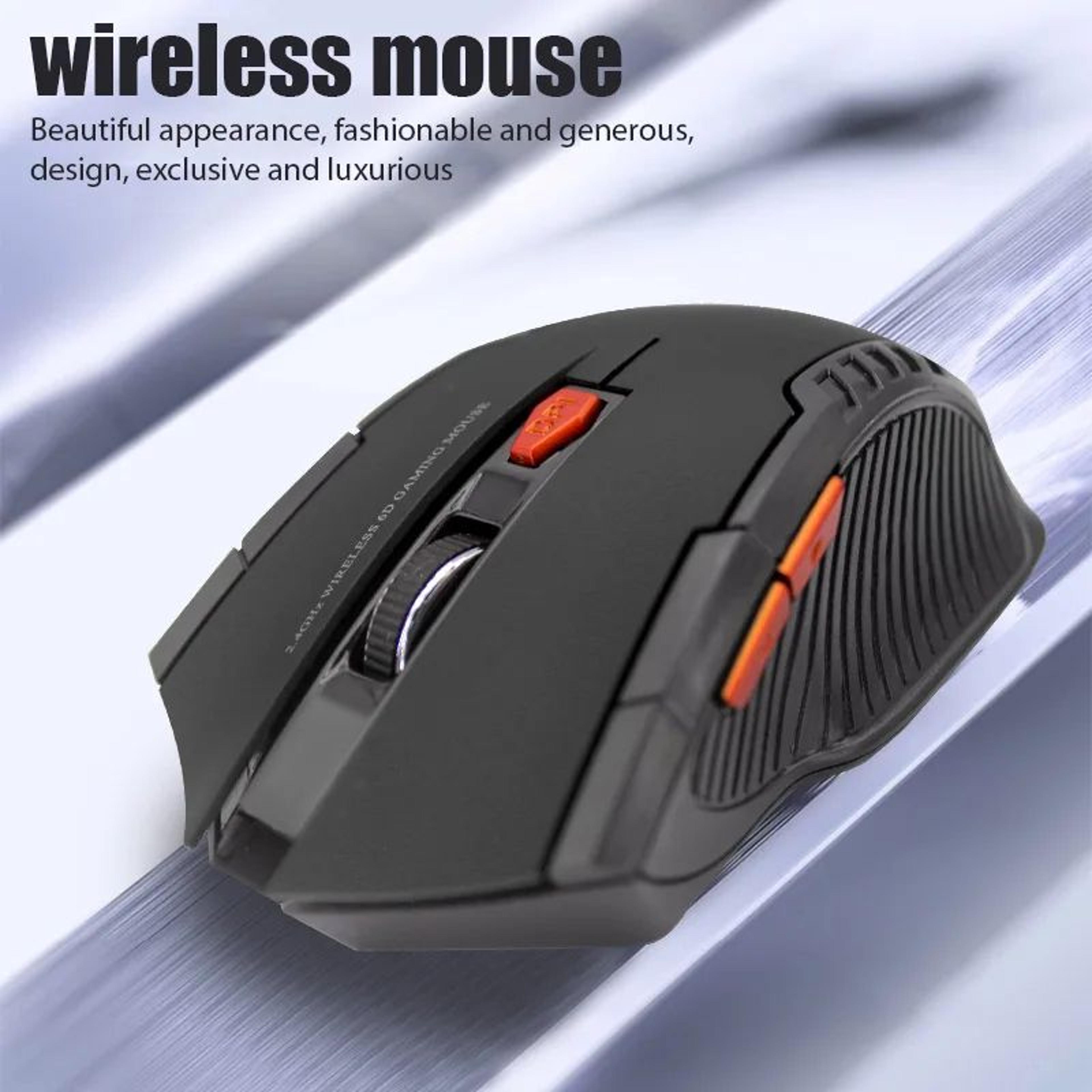 swiftclick 1600 dpi wireless gaming mouse – 2.4g optical usb computer mouse with 6 buttons