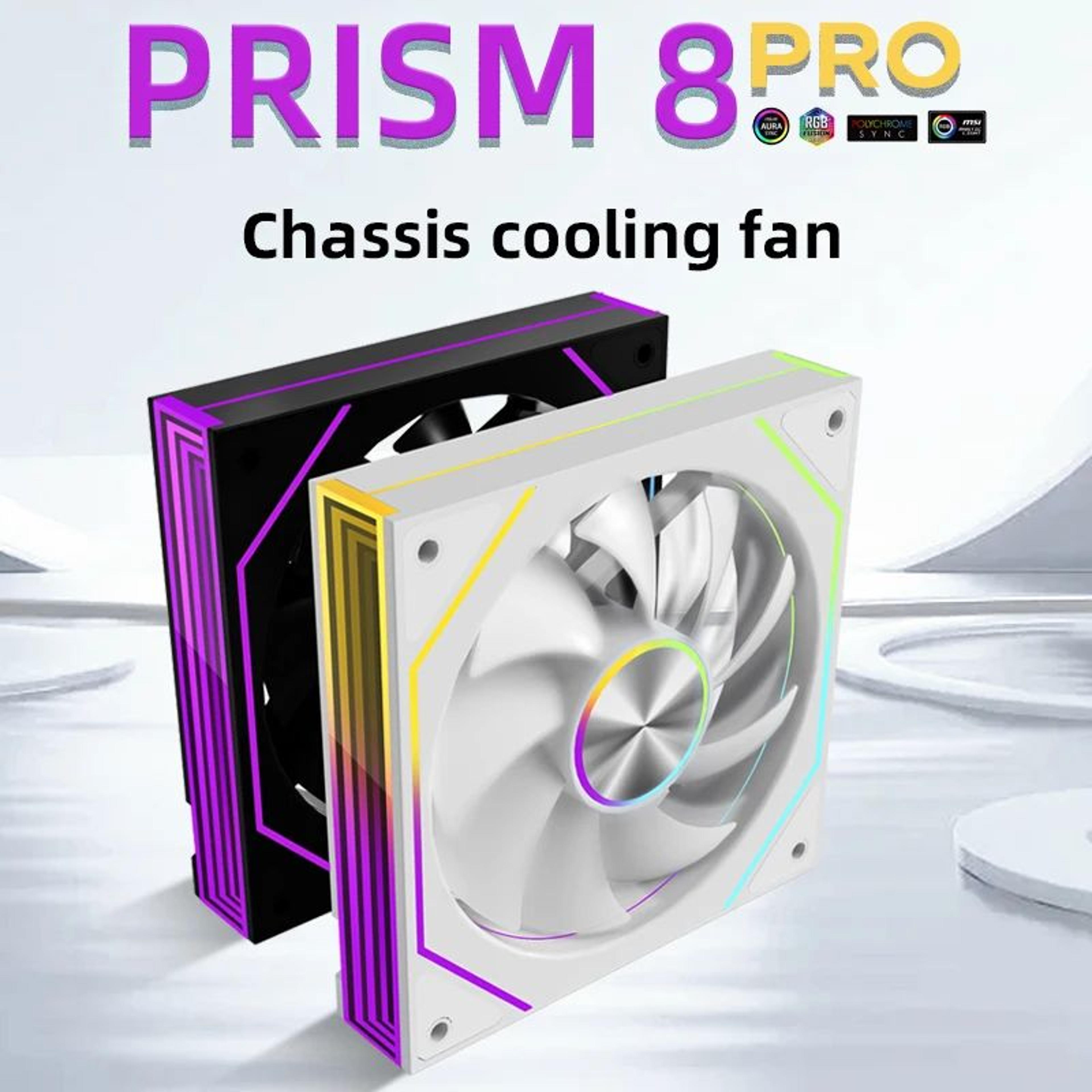 metalfish prism 8 pro 120mm argb case fan – quiet 5v 3-pin pc cooling fan