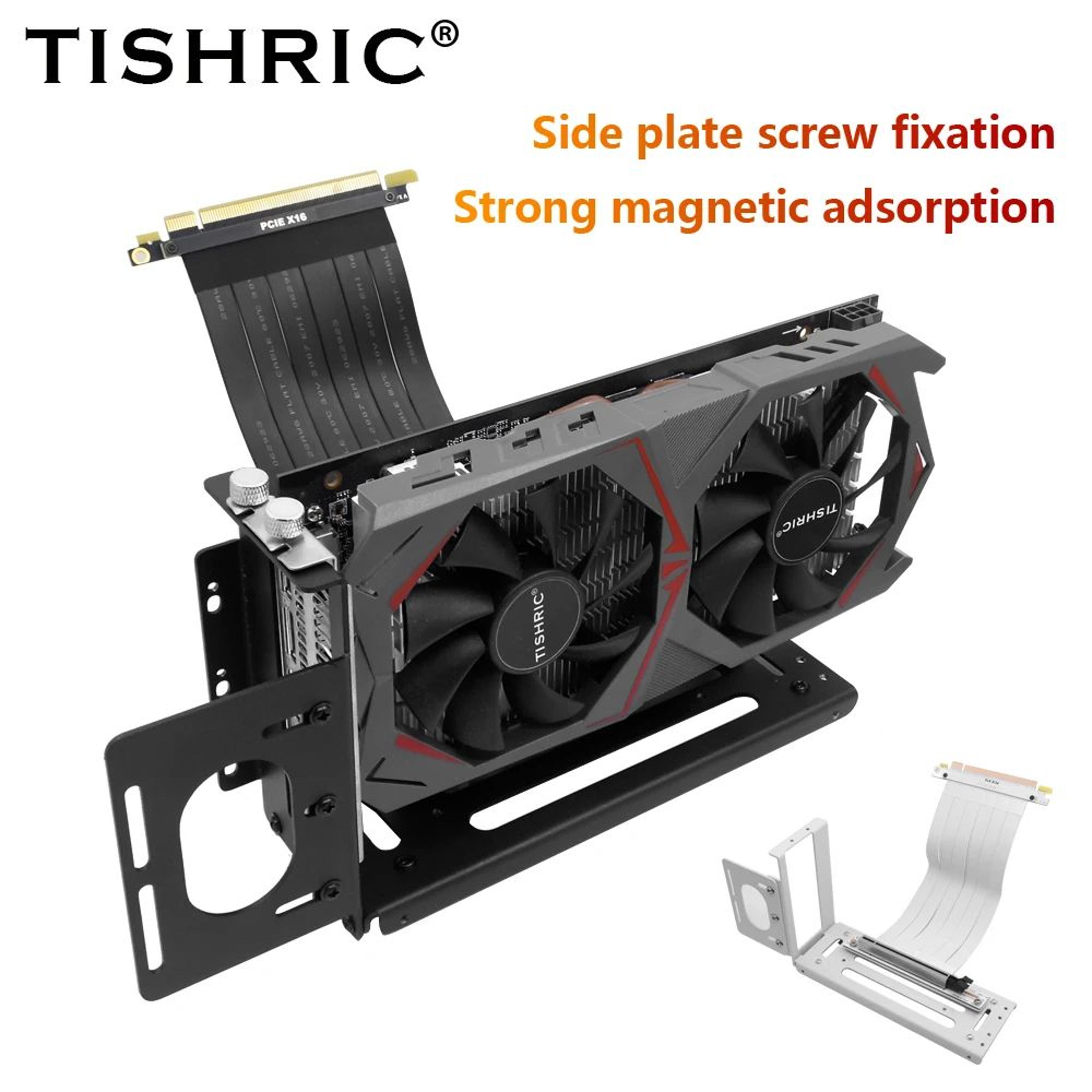 aluminum gpu support bracket – adjustable graphics card holder for atx pc cases