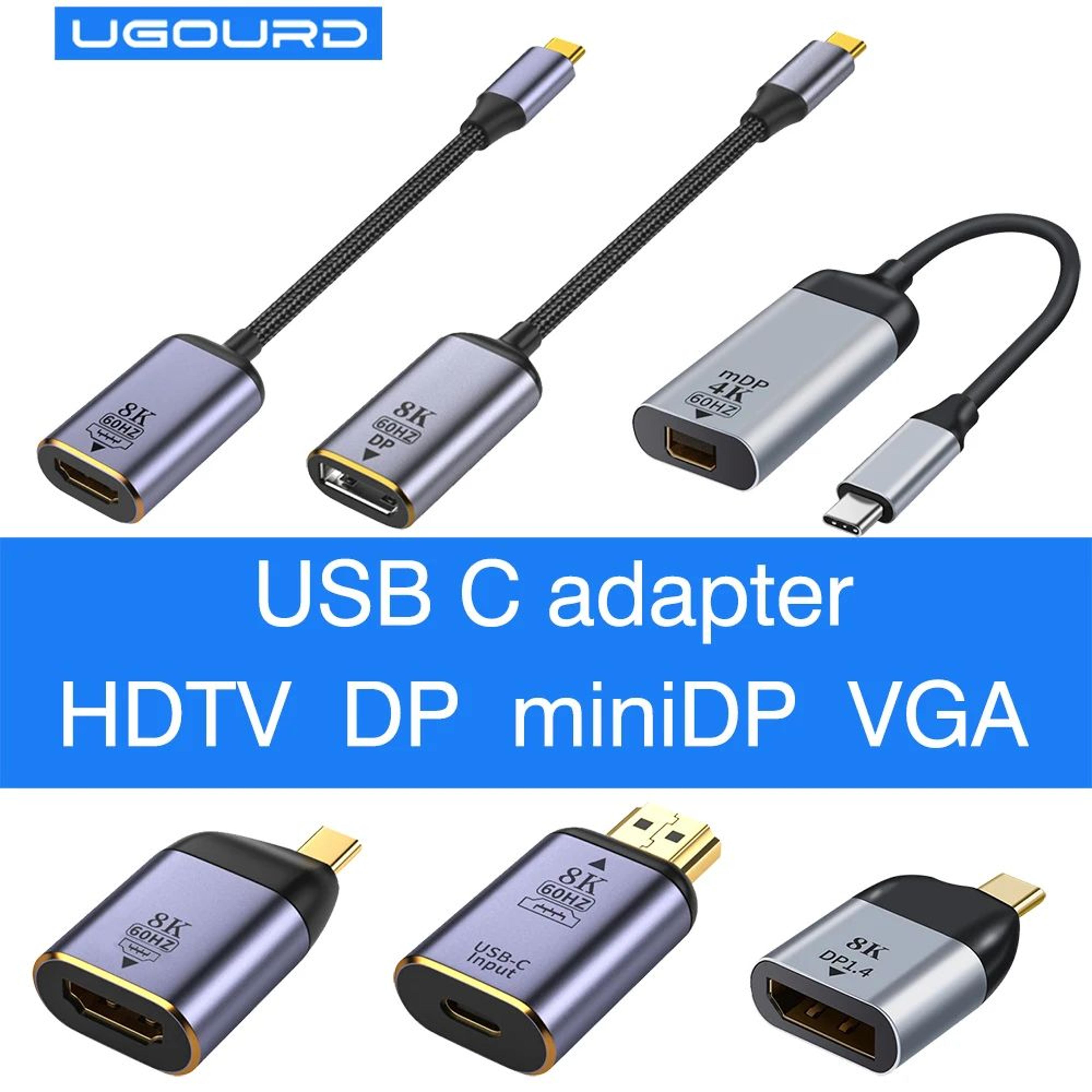 provision 8k usb c to hdmi displayport vga multiport adapter