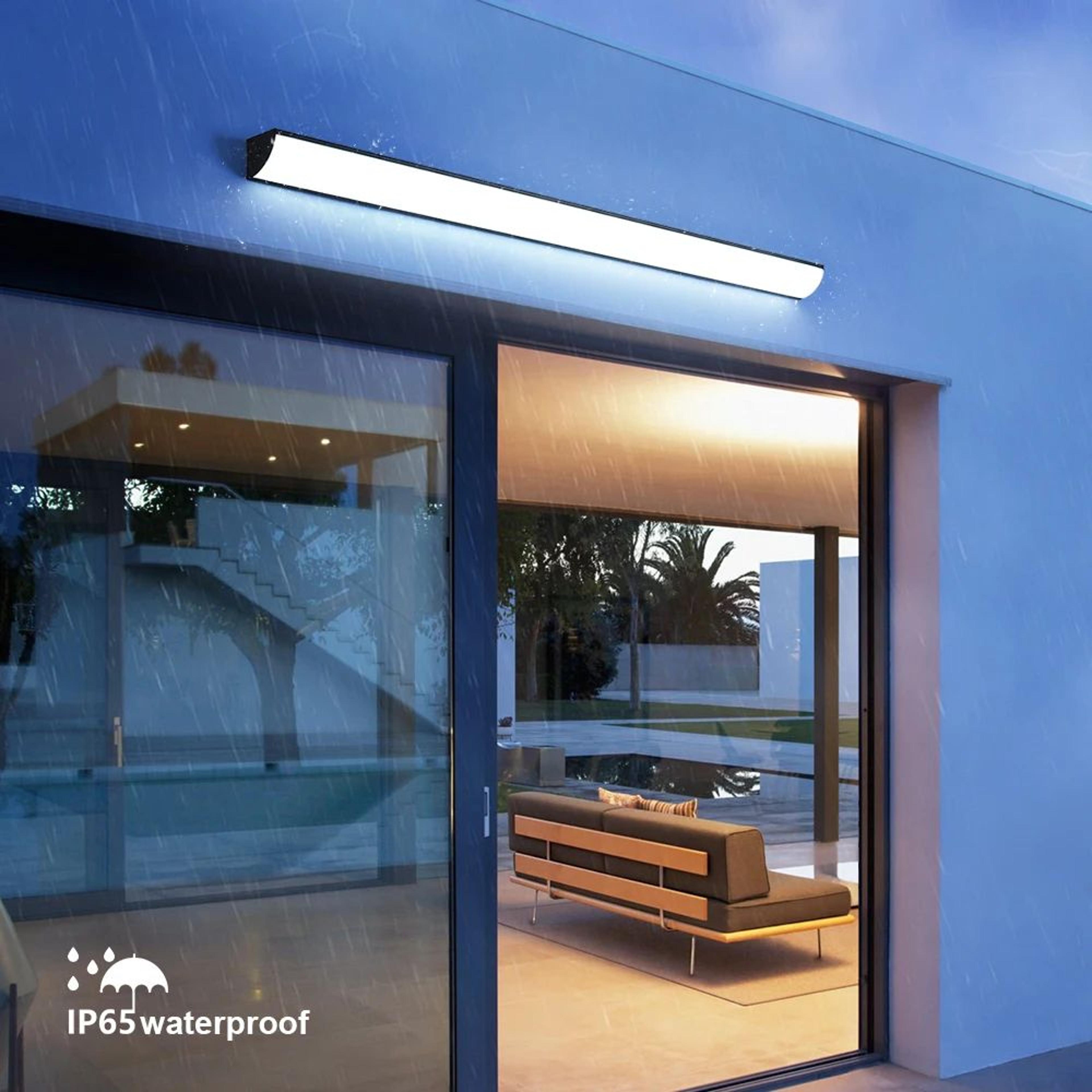 lumaline modern outdoor led wall light ip65 waterproof long strip sconce