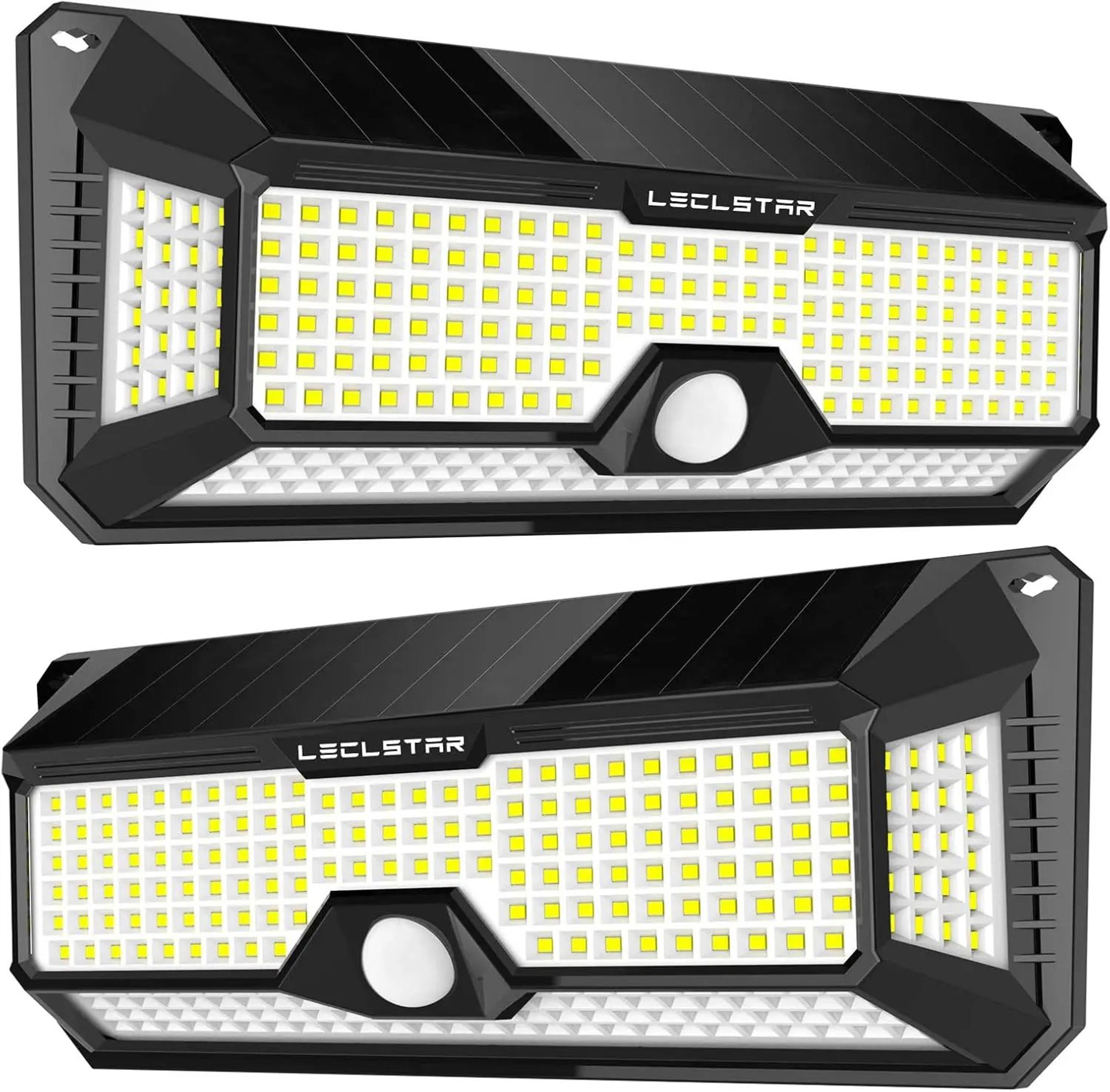 solar led outdoor wall light with motion sensor - ultra-bright 268 led waterproof garden & security lamp