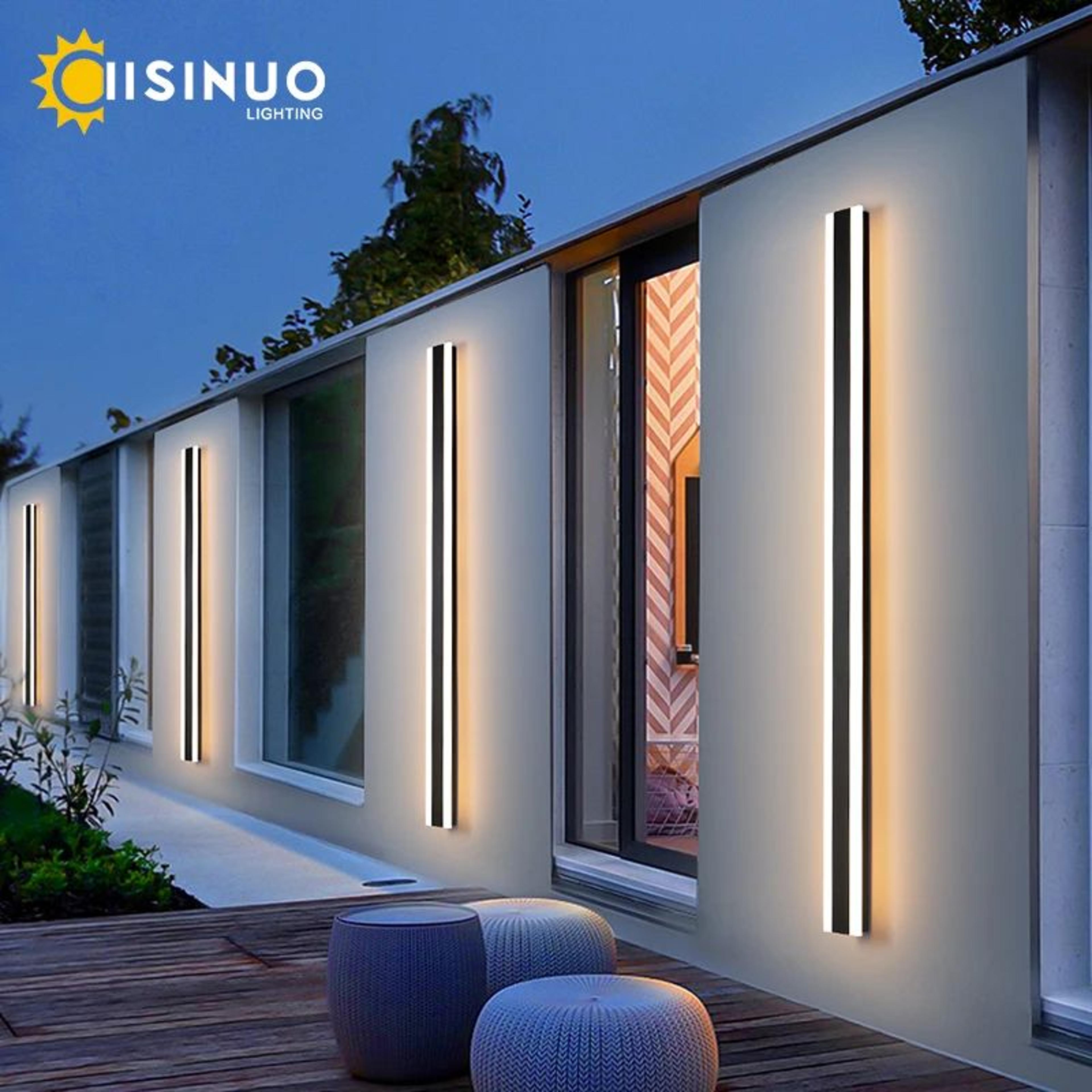 lumiline ip65 long strip led outdoor wall light – modern waterproof aluminum sconce