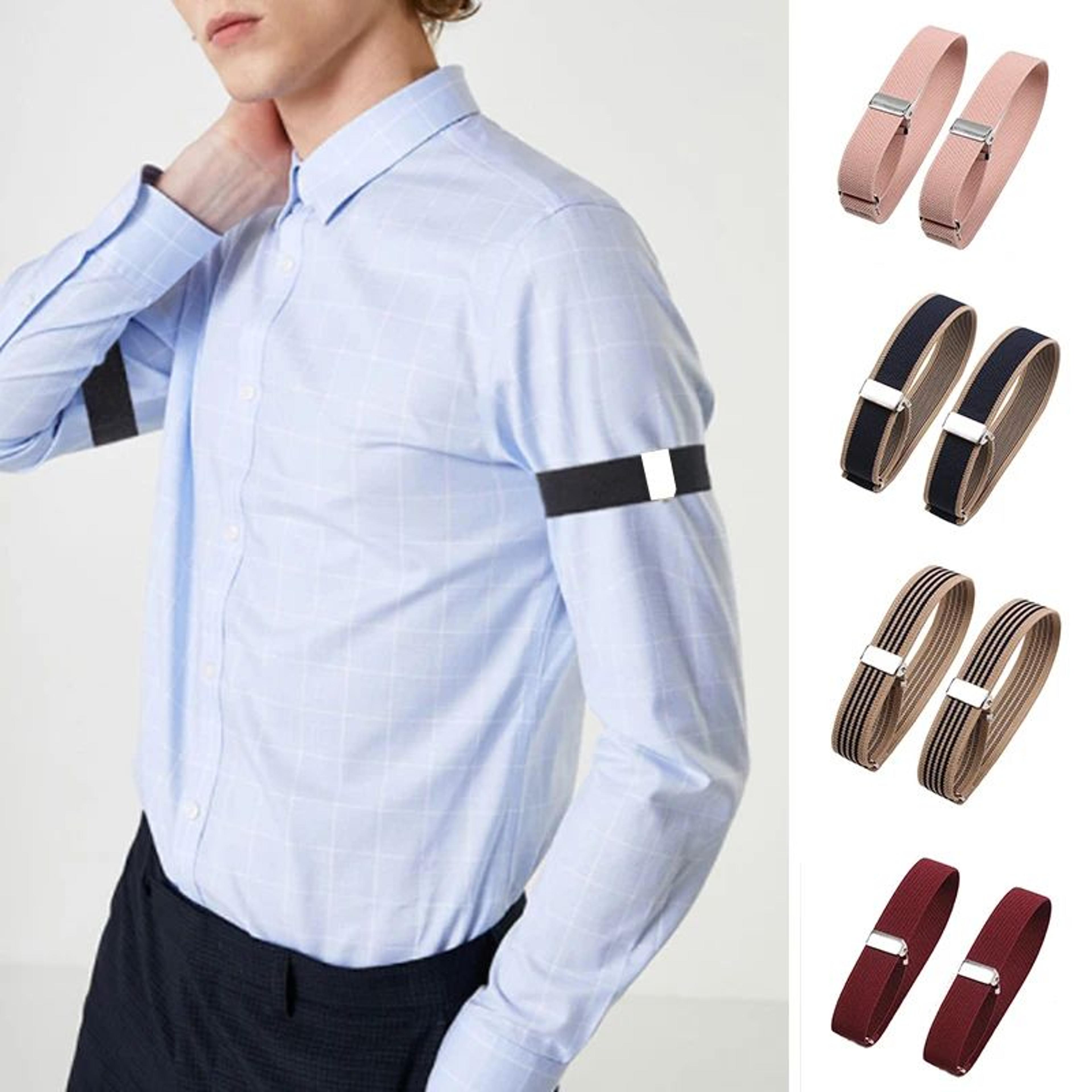classic adjustable sleeve garters – elastic shirt arm bands for men & women