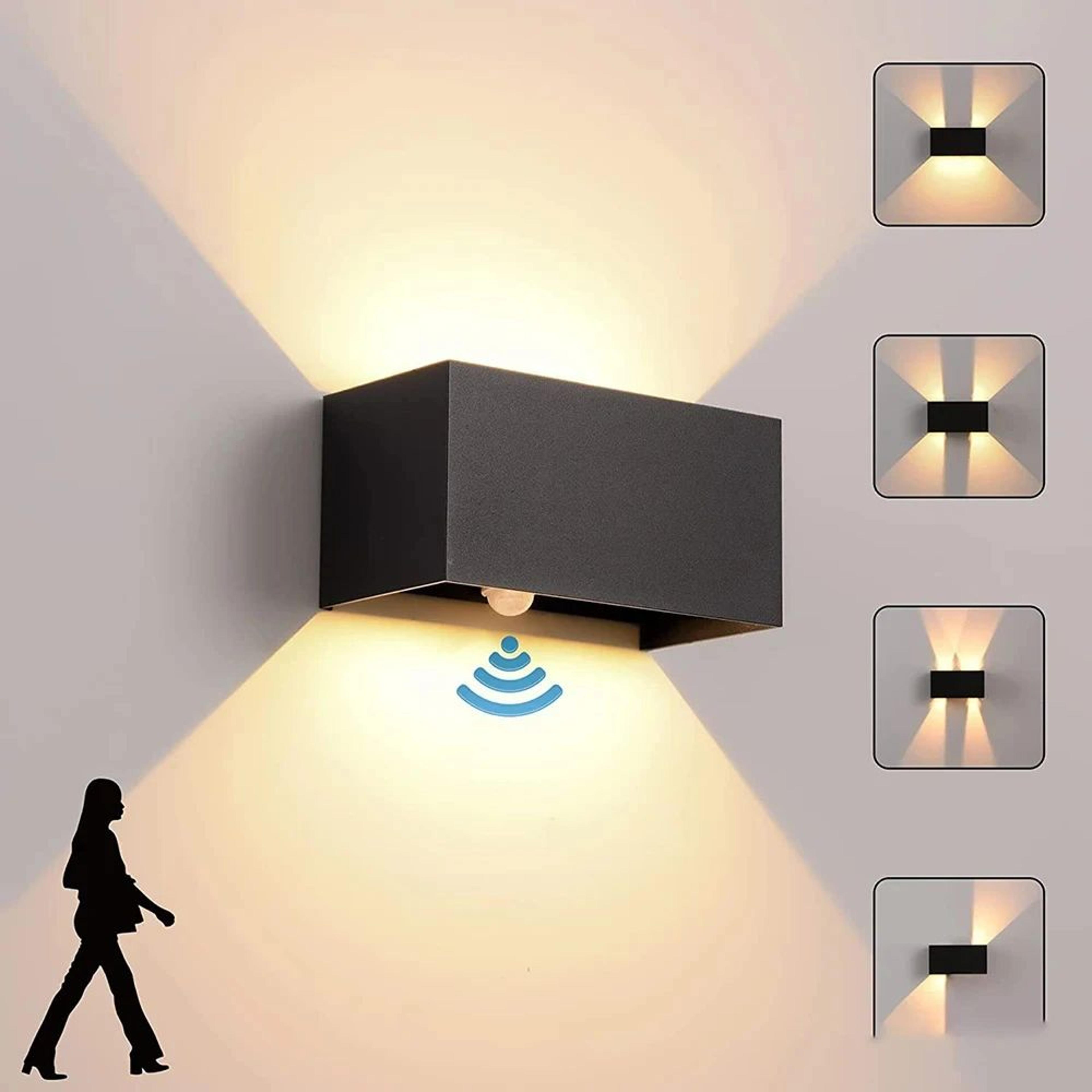 lumaguard 24w led outdoor wall light with motion sensor – ip65 waterproof adjustable sconce