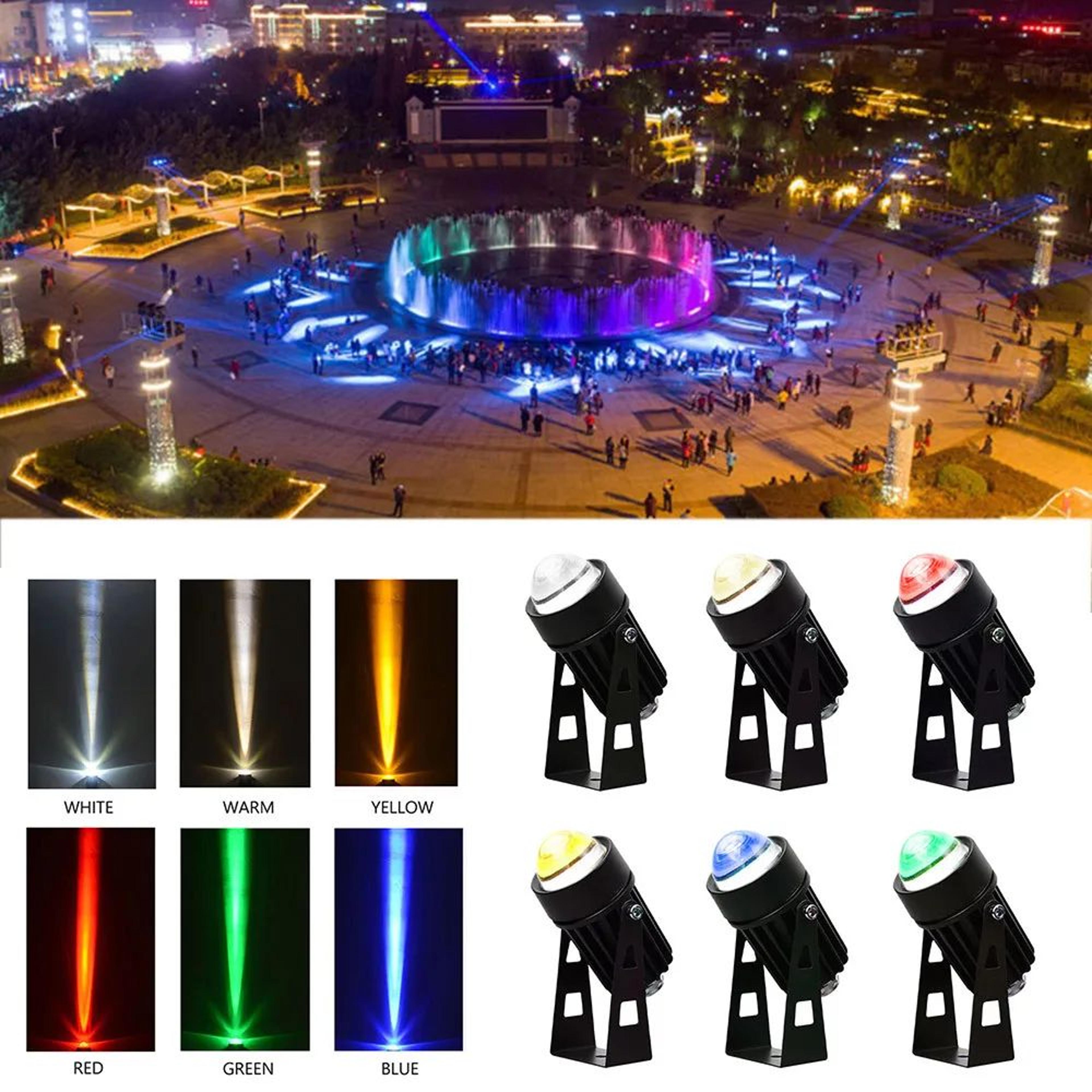 colorbeam ip66 3w rgb outdoor led spotlight – waterproof landscape wall light