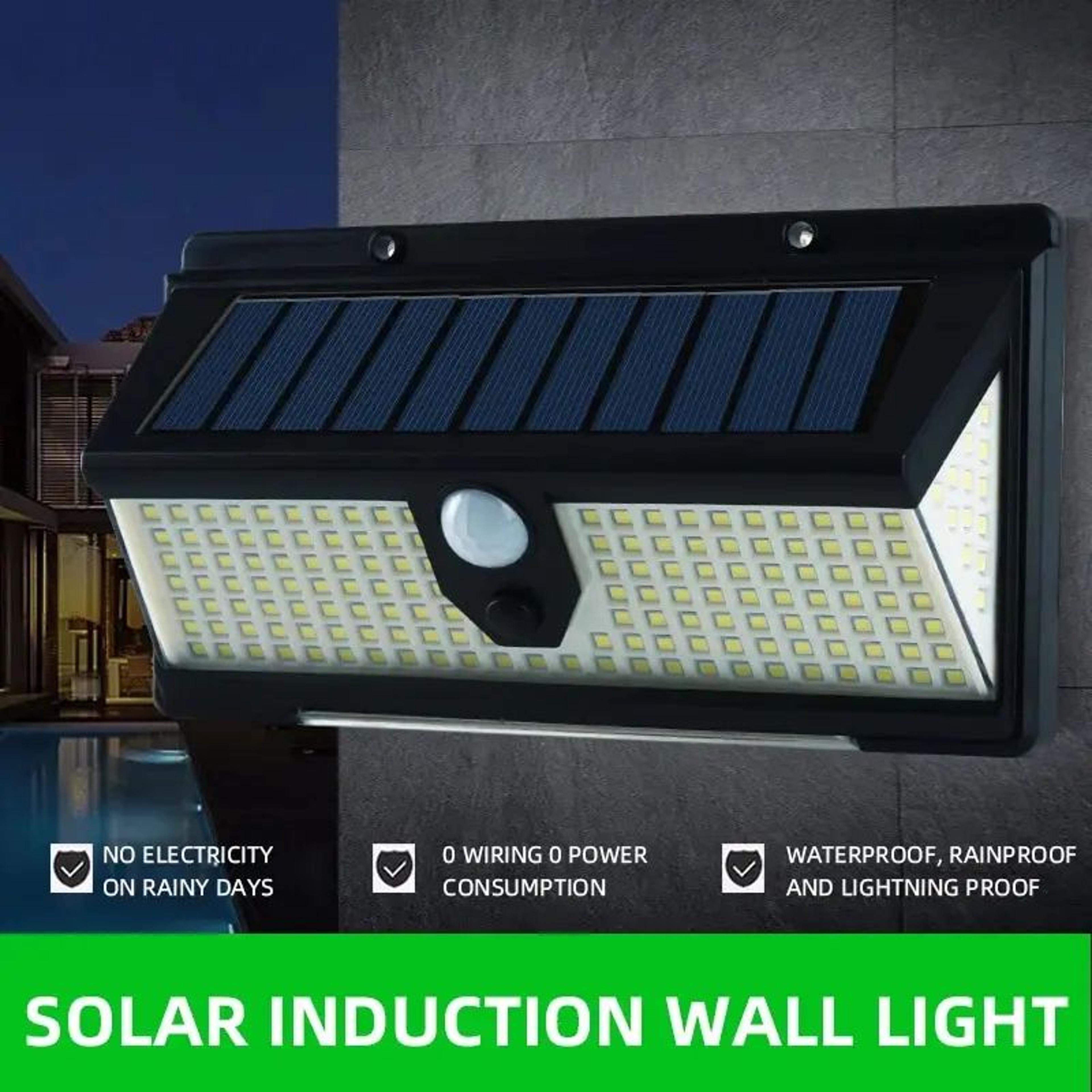 alertguard 190 led solar warning light – motion sensor waterproof outdoor security wall lamp