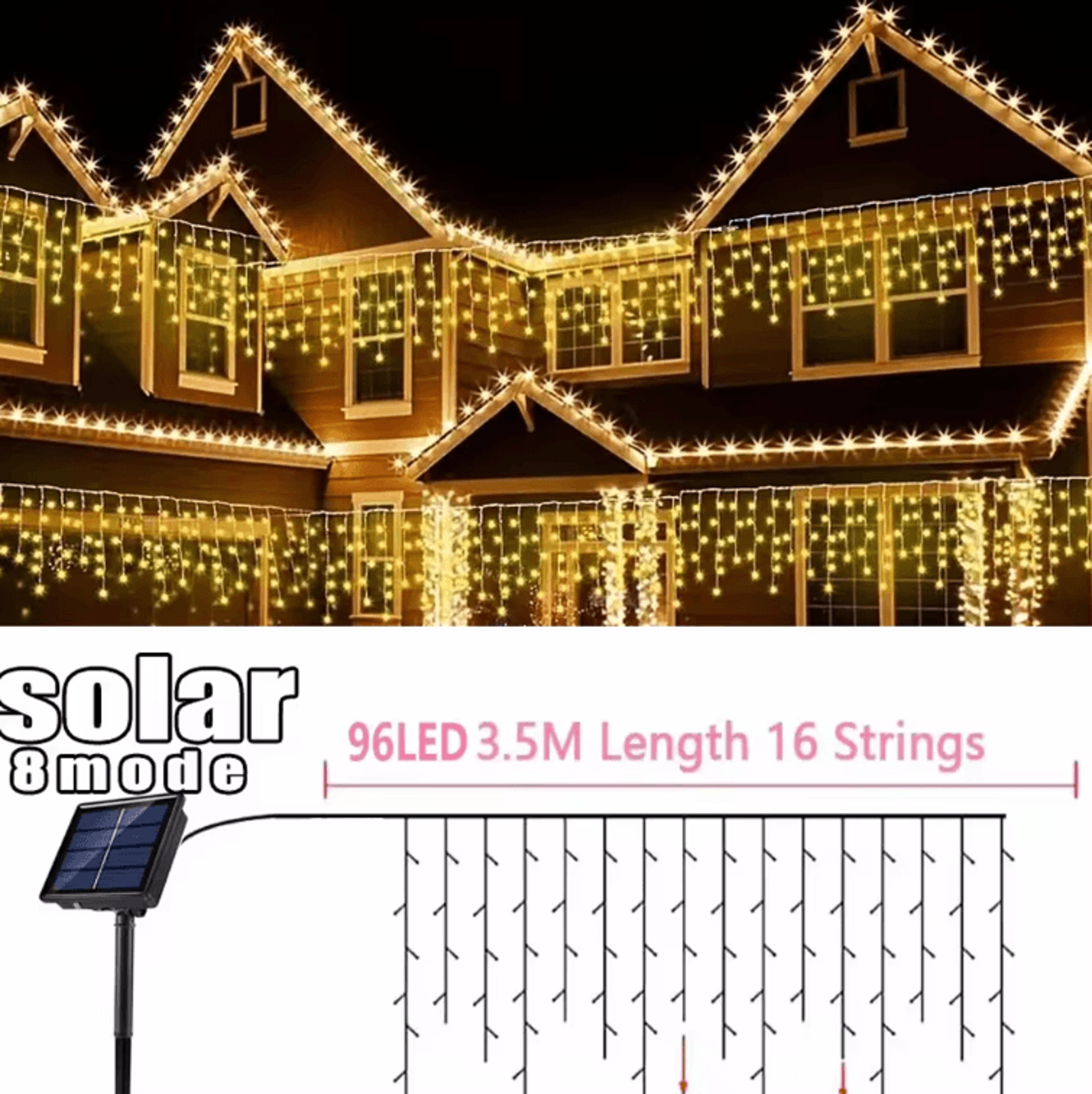 solar led fairy string lights – 3.5m waterproof twinkle garden decoration lights