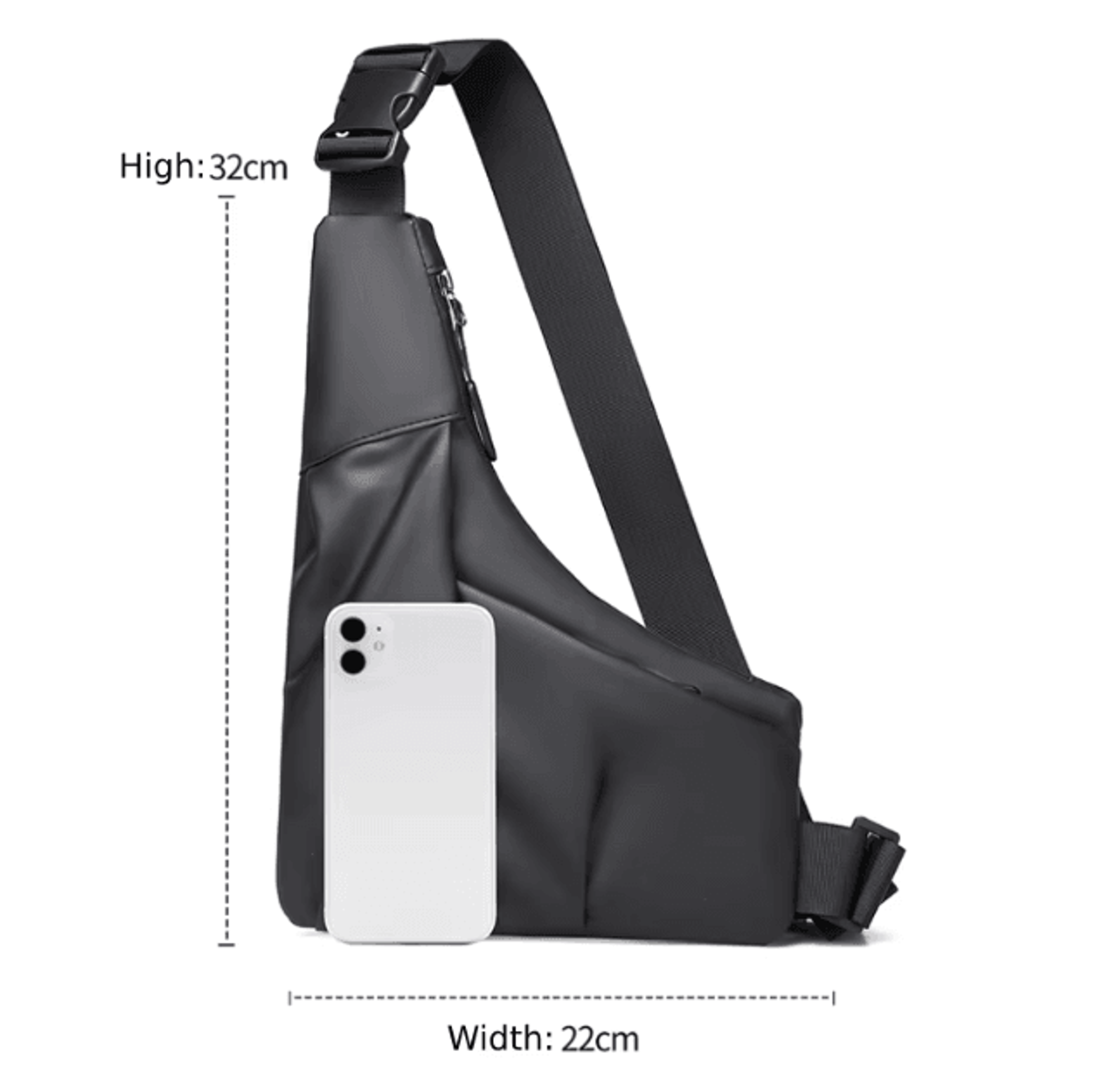 anti-theft triangle crossbody chest bag – adjustable sling bag for travel, commuting & outdoor activities
