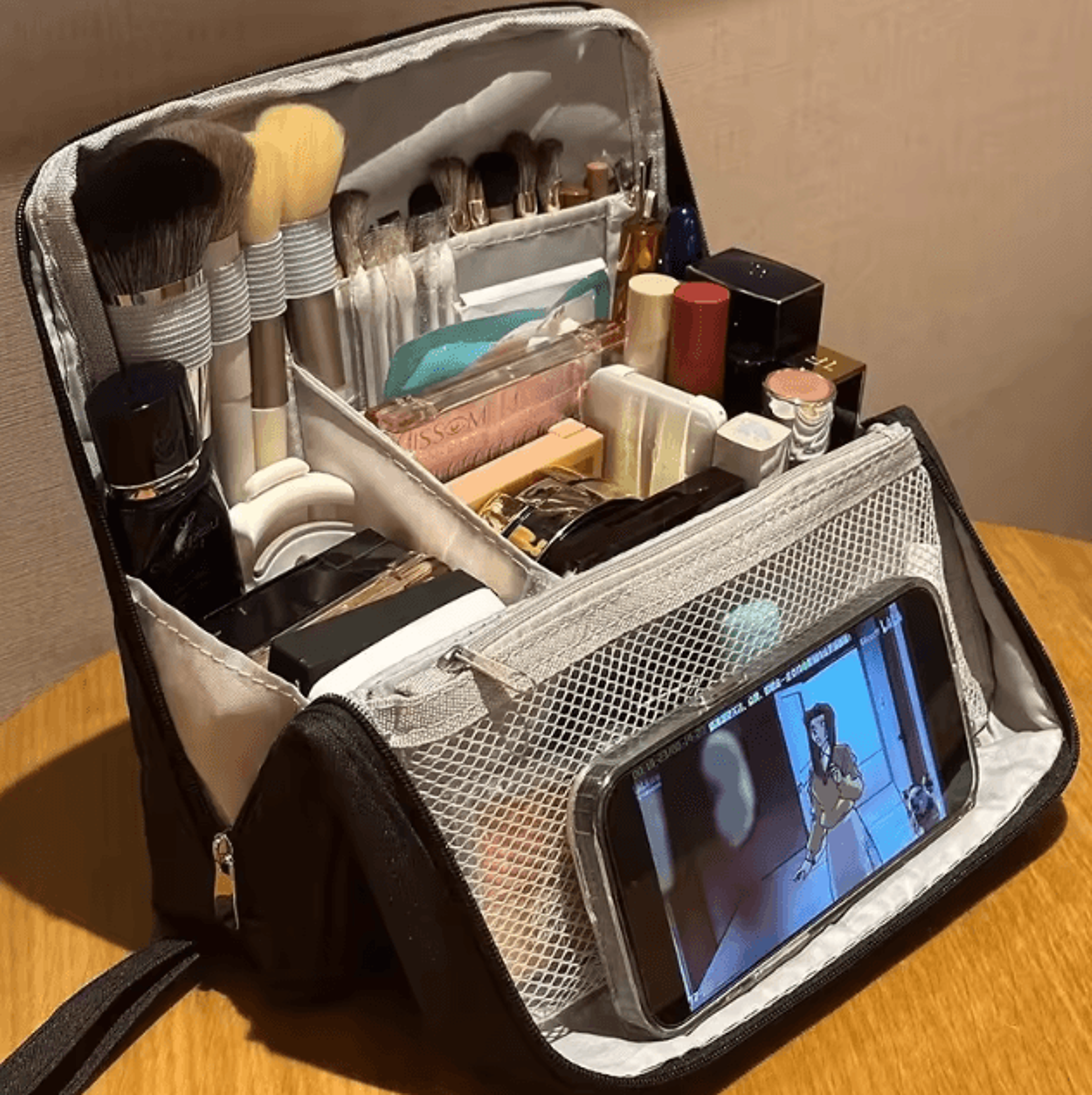 vertiglow large capacity vertical cosmetic bag waterproof travel organizer