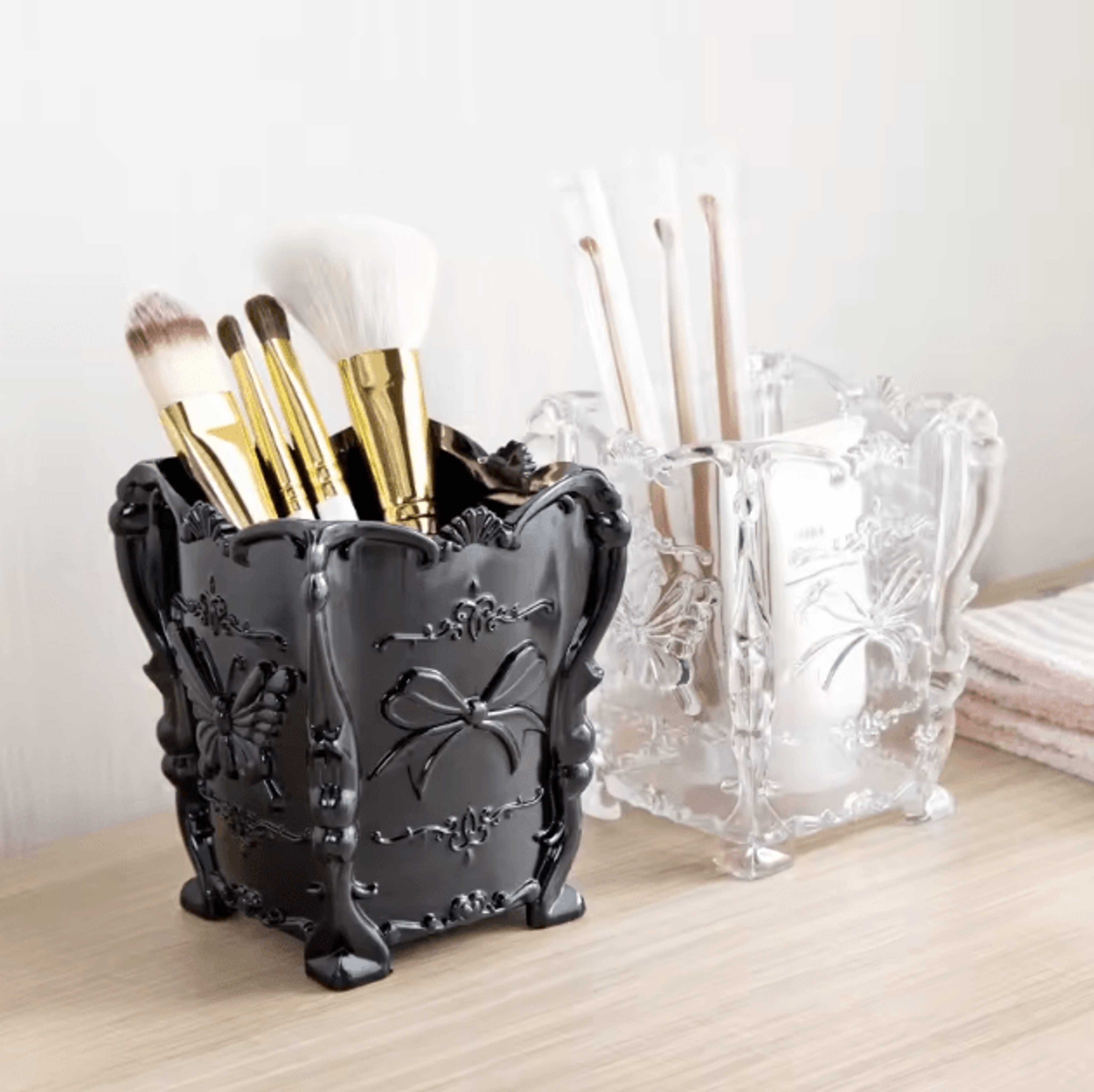 retrocharm desktop cosmetics storage organizer box makeup and skincare holder