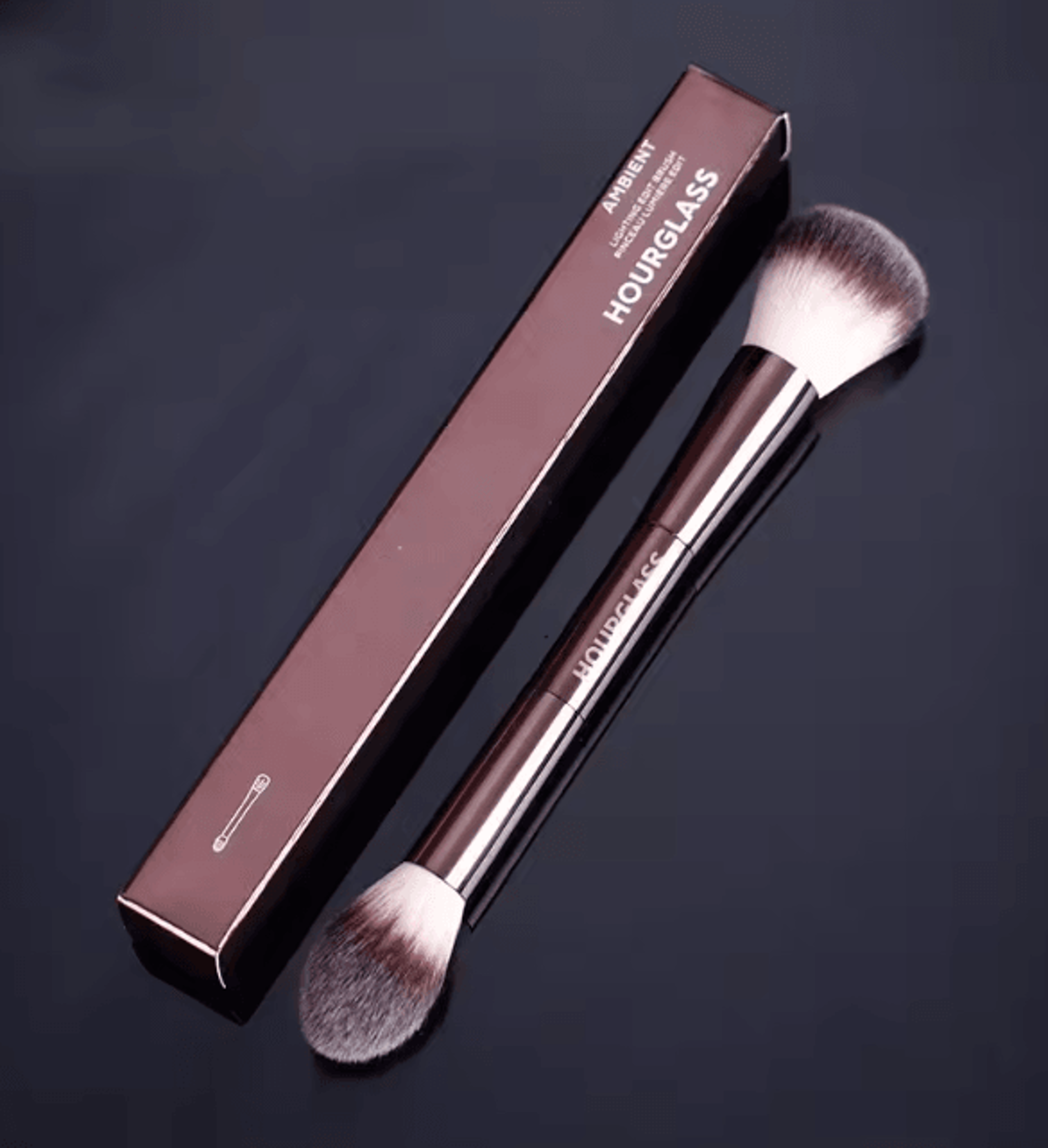 lighting edit contour powder brush with metal handle for smooth blush and bronzer blending