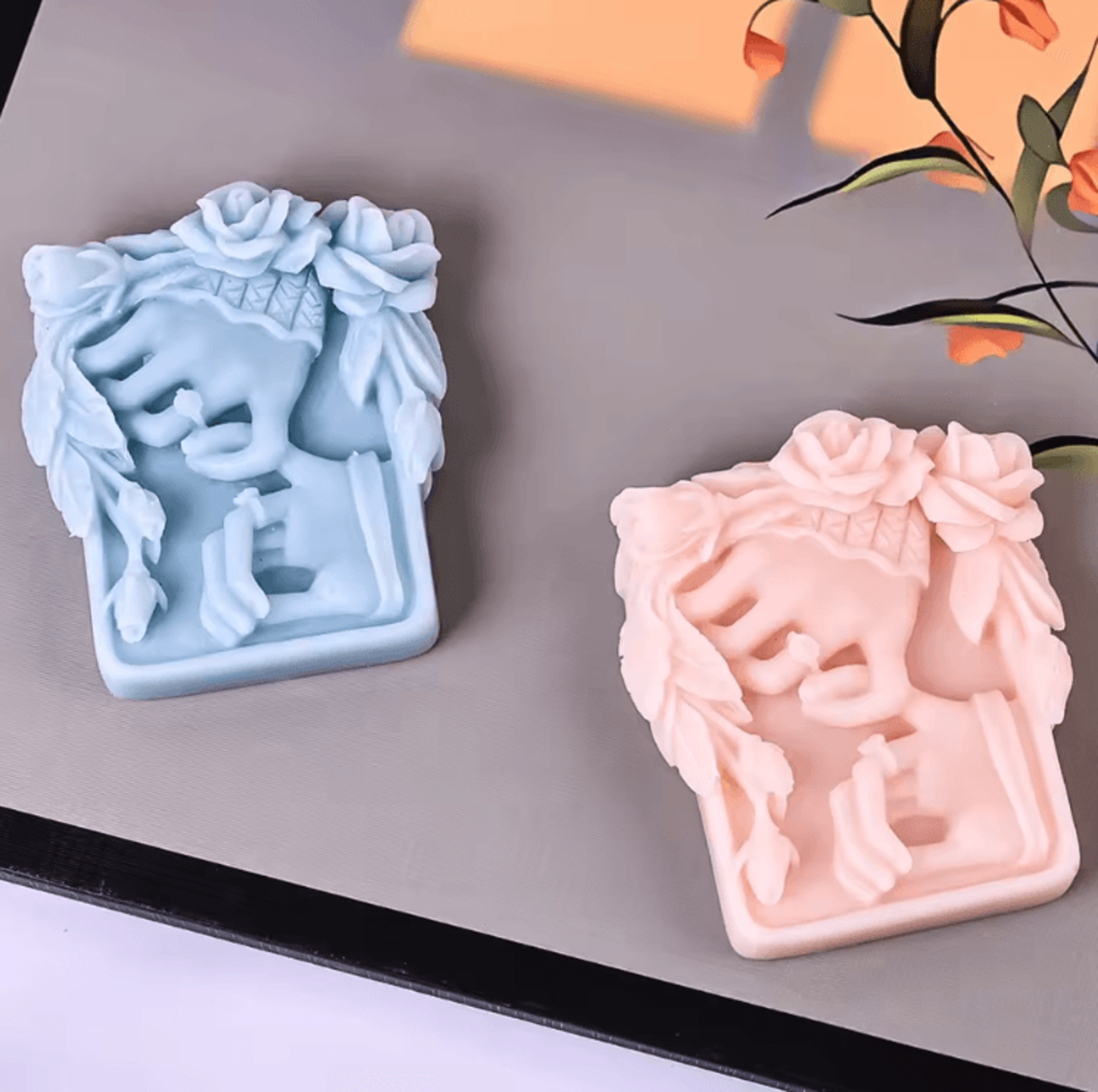 romantic rose flower silicone mold for soap candle chocolate and diy crafts