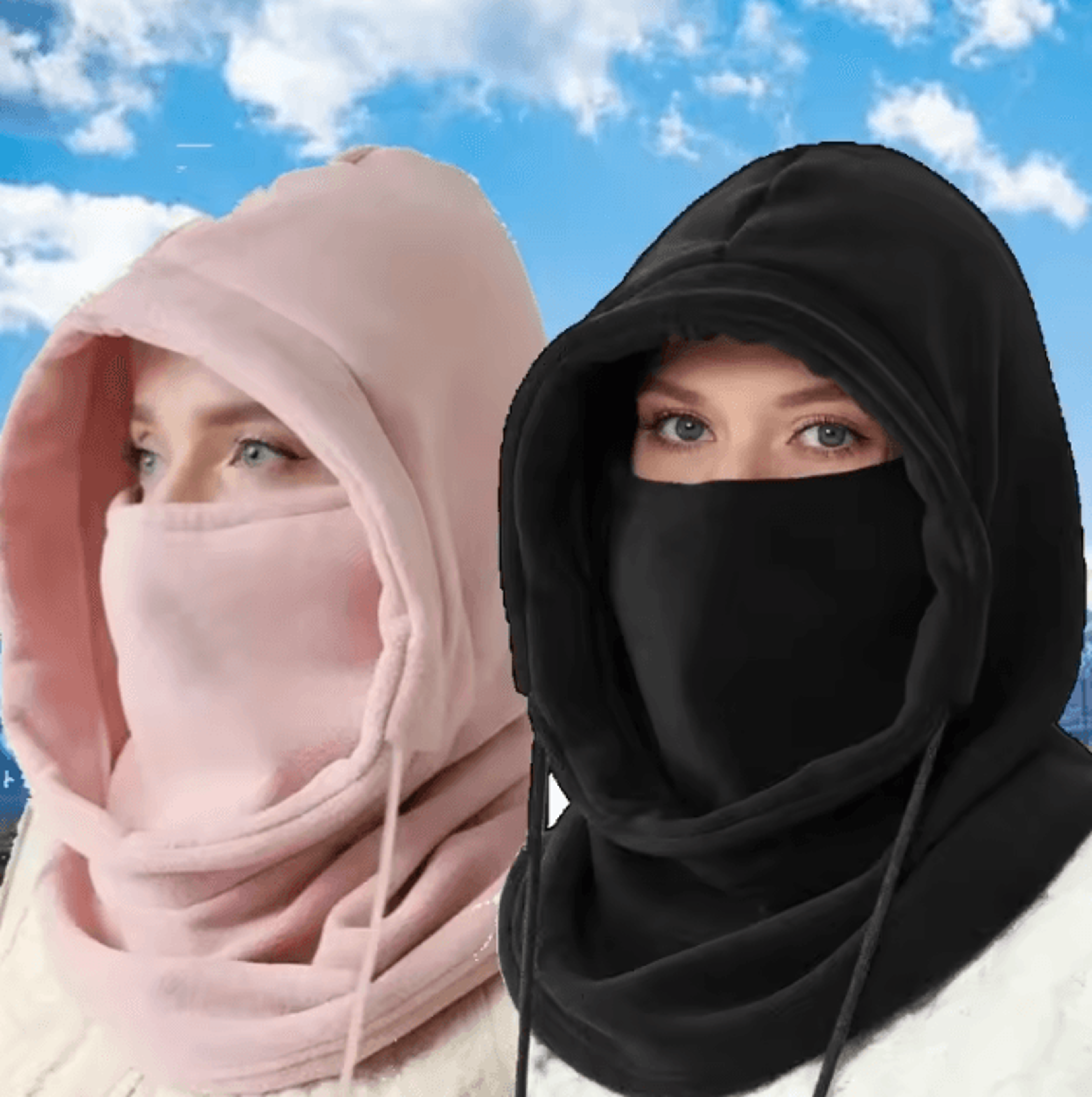 windproof hooded balaclava scarf thermal neck gaiter for winter outdoor activities