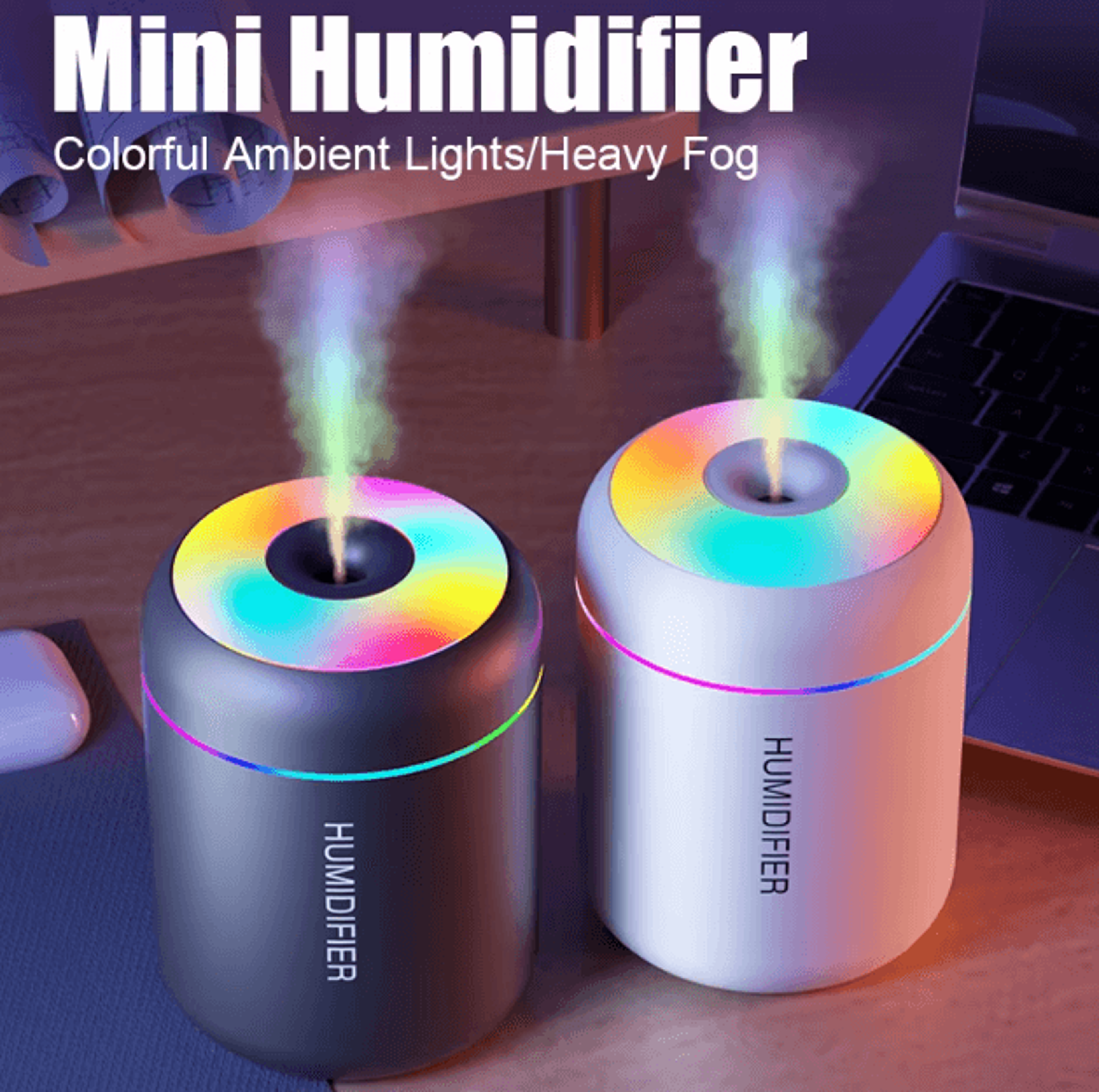 mini usb air humidifier 180ml aroma diffuser led mist maker for home car and office