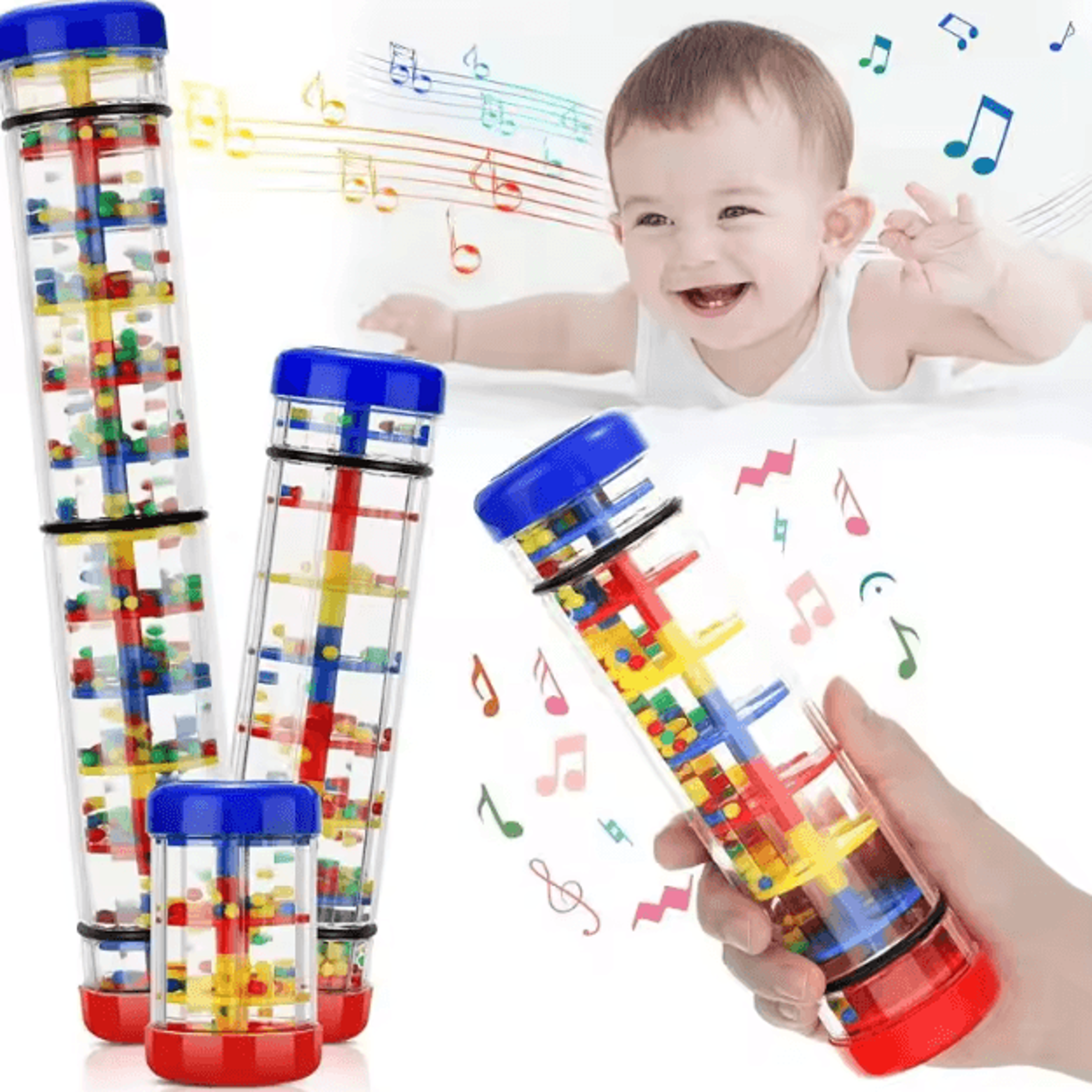 baby rain stick sensory rattle – montessori musical rainmaker toy for infants 6–12 months
