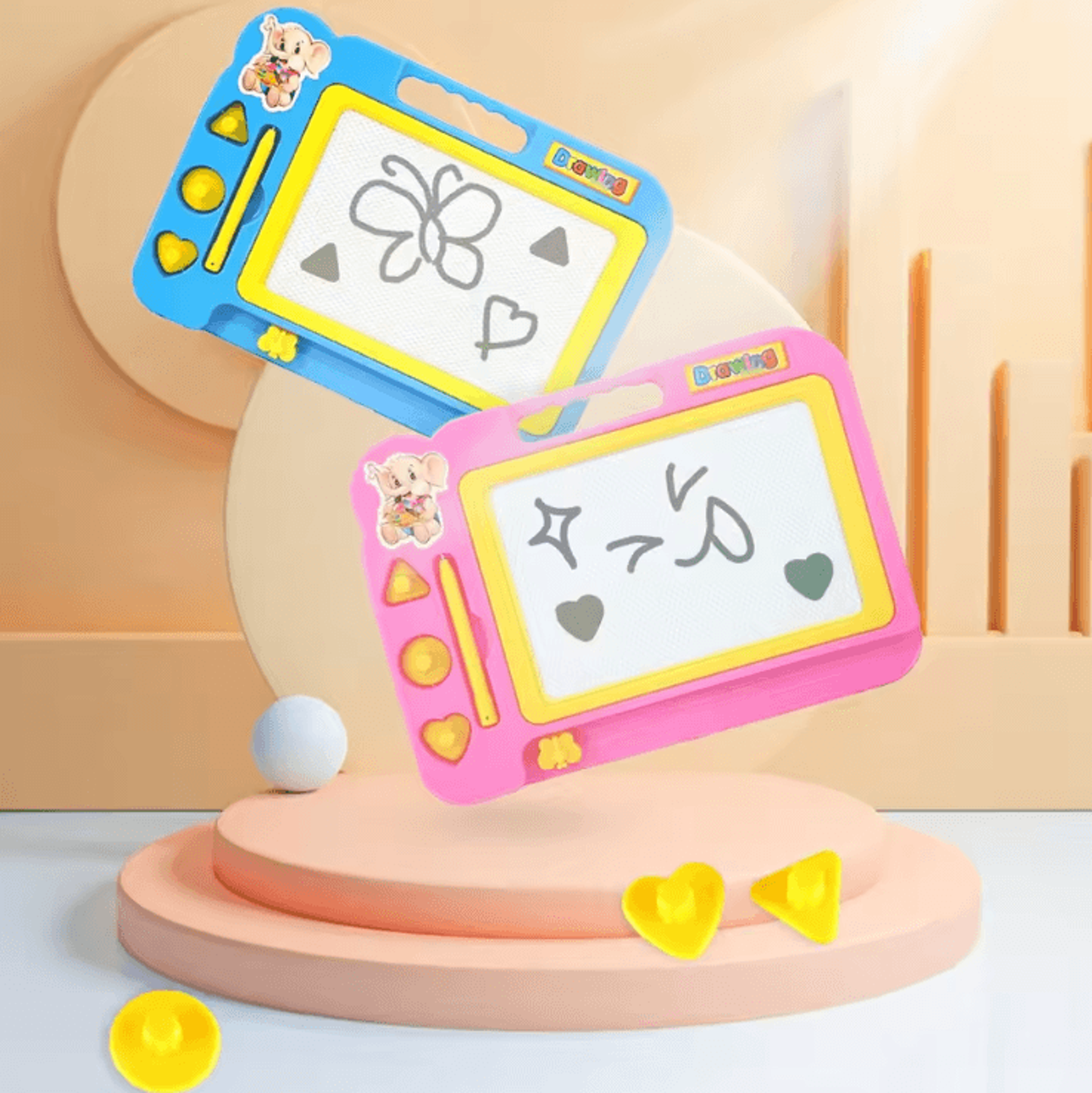 colorful magnetic drawing board for kids – erasable doodle writing & learning toy