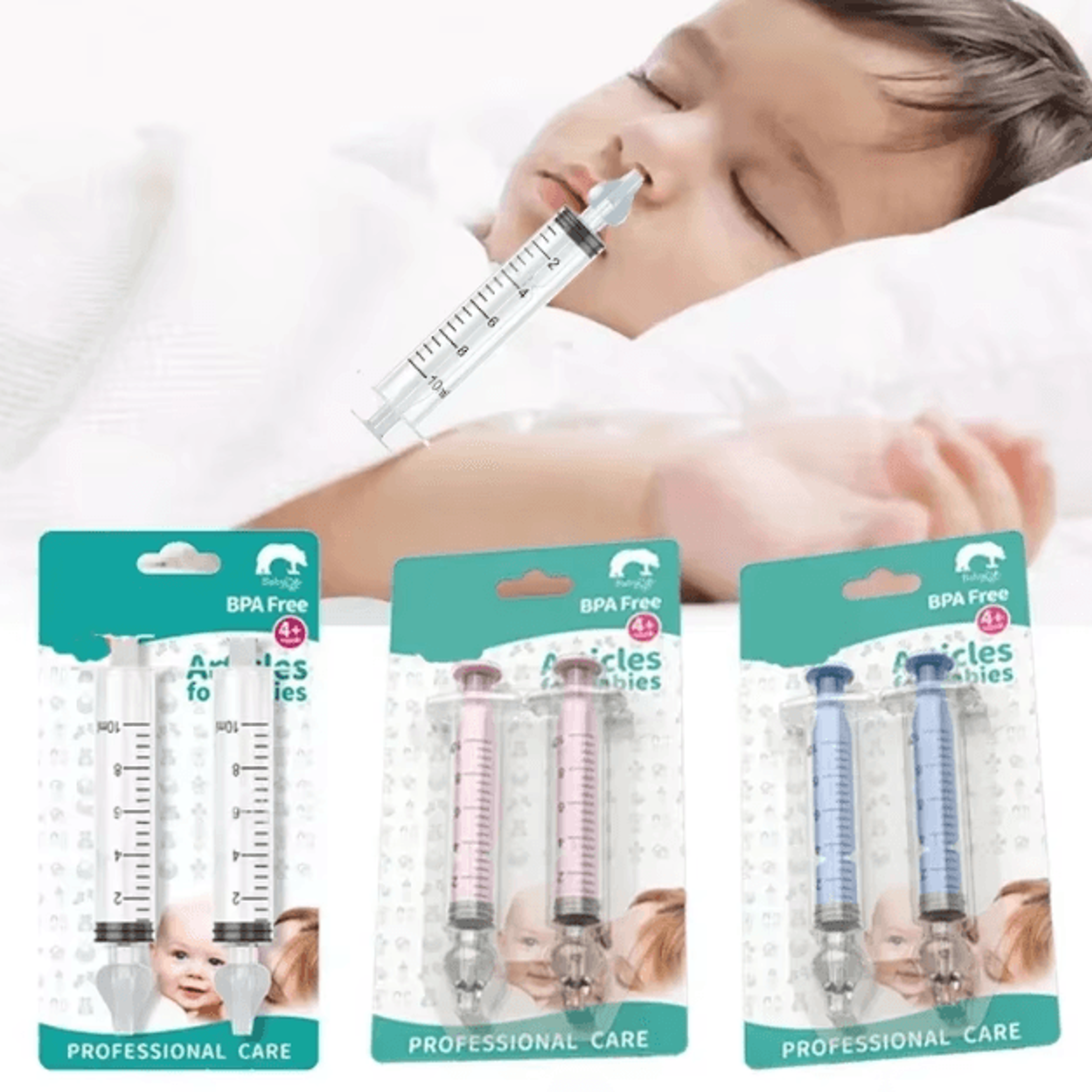 2pcs baby nasal aspirator syringe – gentle infant nose cleaner & mucus remover