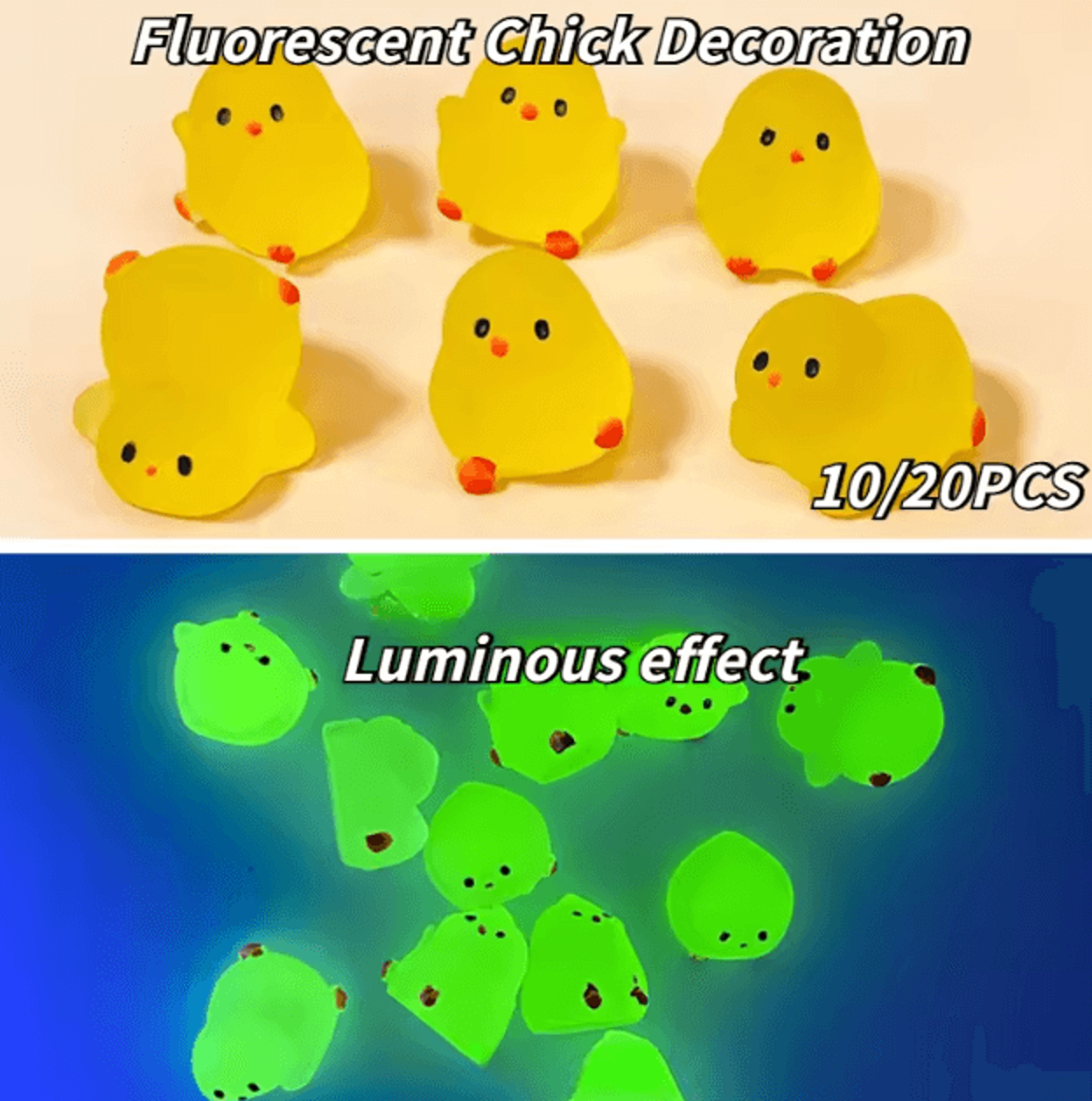 glow-in-the-dark mini chicken figurines – cute resin fairy garden & diy decor set