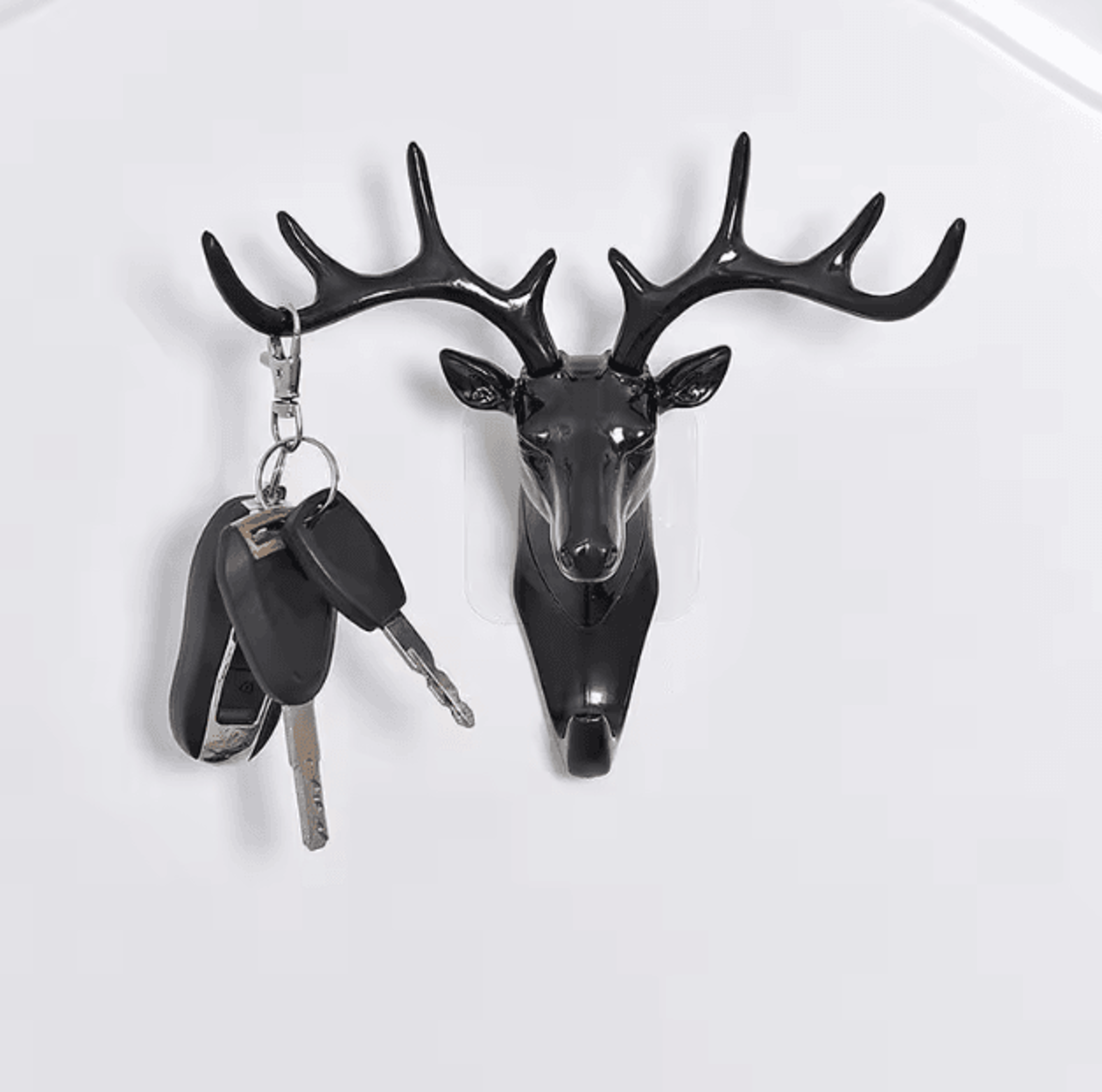 vintage deer horn wall hanger rack – rustic antler coat & key holder with hooks