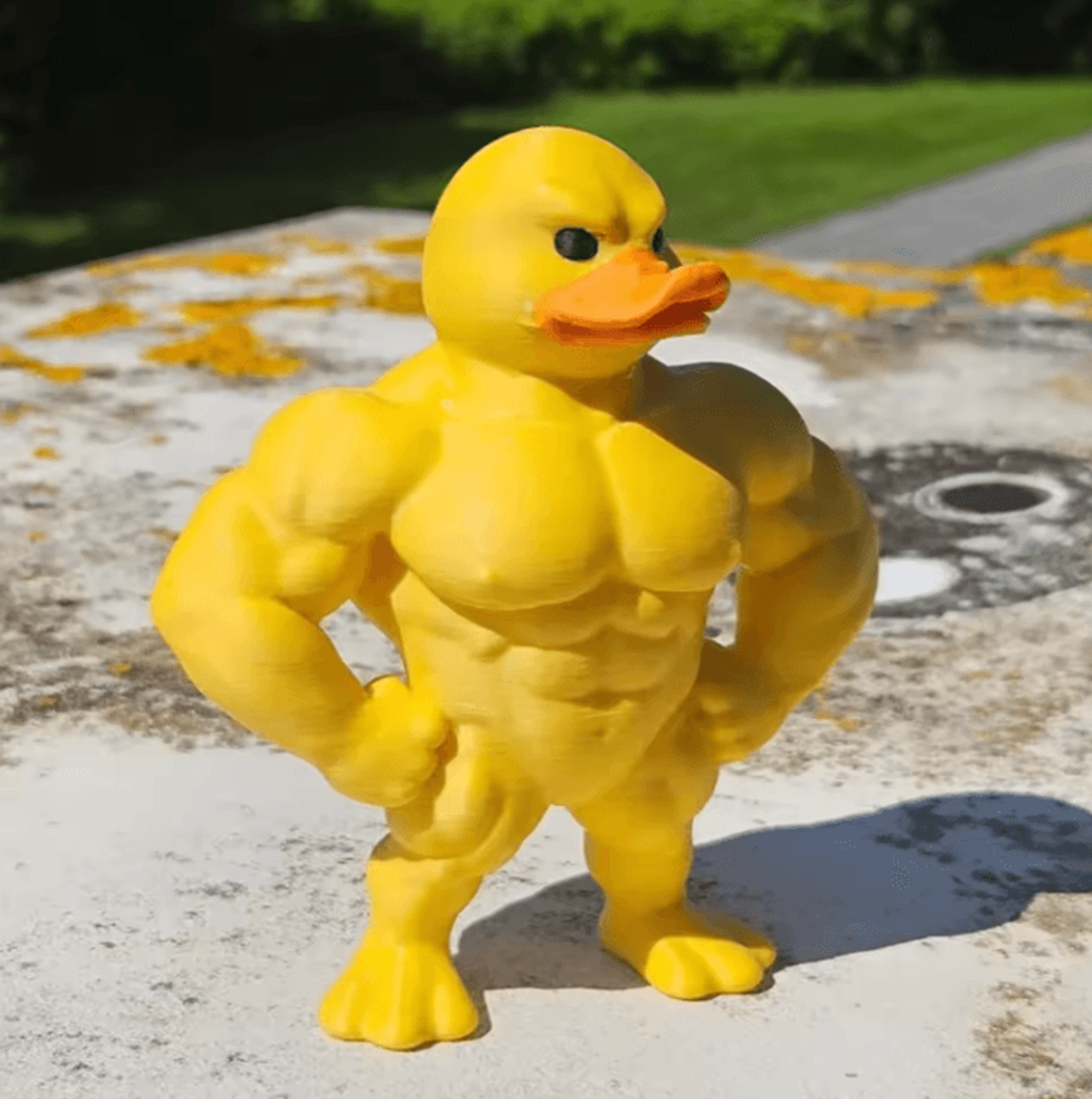 funny muscle duck statue – whimsical cute desk & bookshelf decor